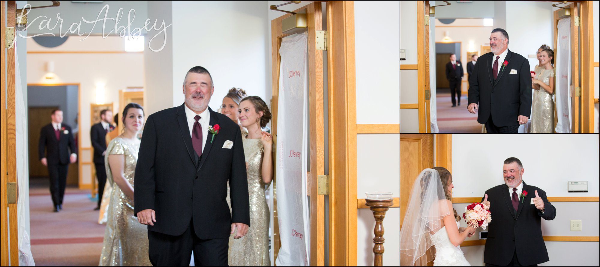 Dad Daughter First Look at St. John the Evangelist Church in Altoona, PA Wedding Ceremony