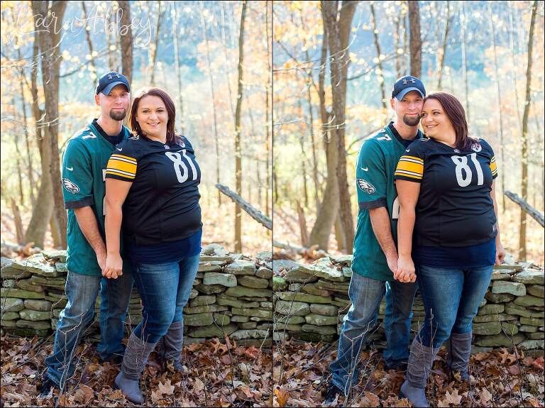 Fall Football Jersey Engagement Photos