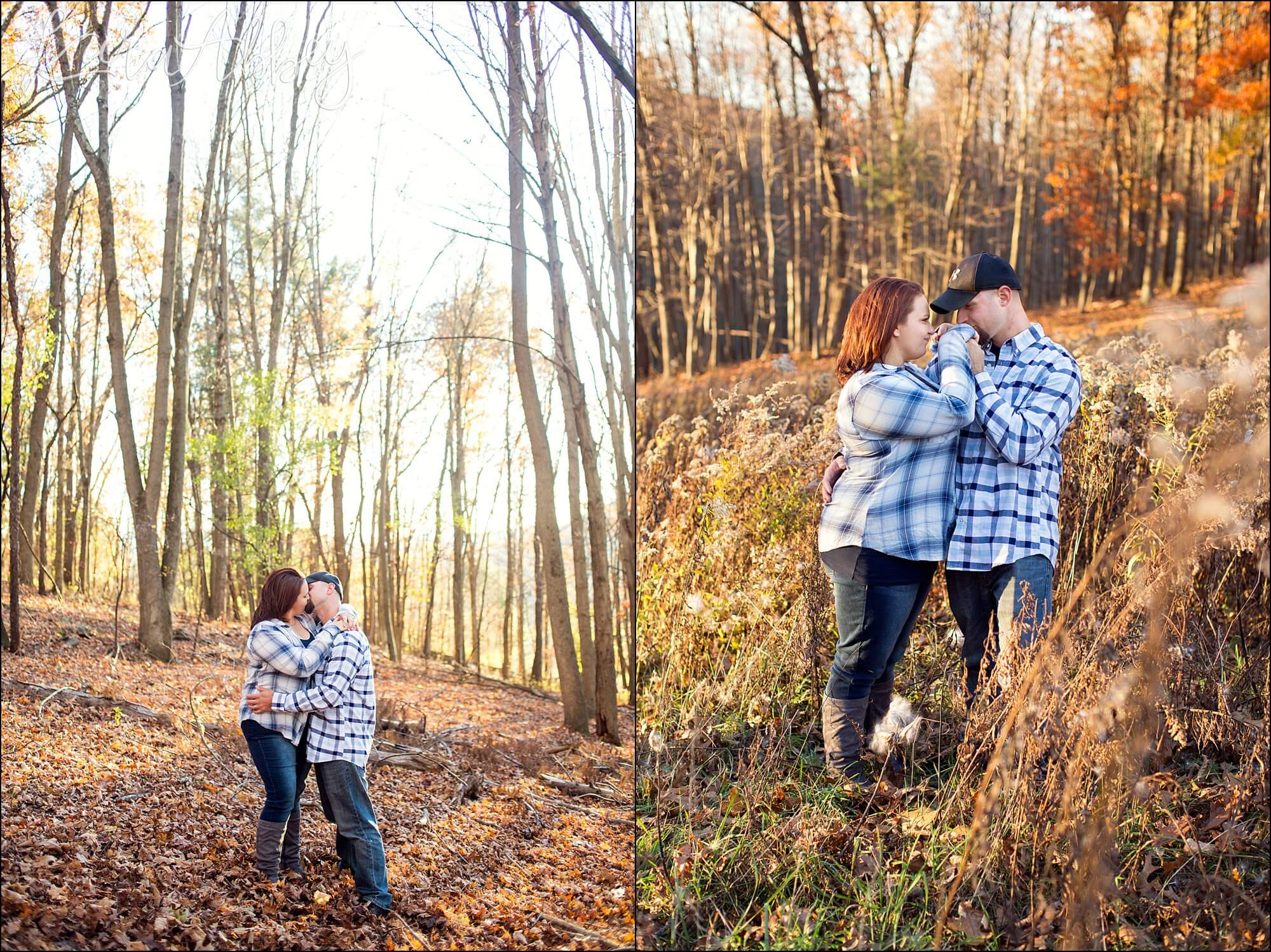 Fall Woods Engagement Photos by Irwin, PA Wedding Photographer