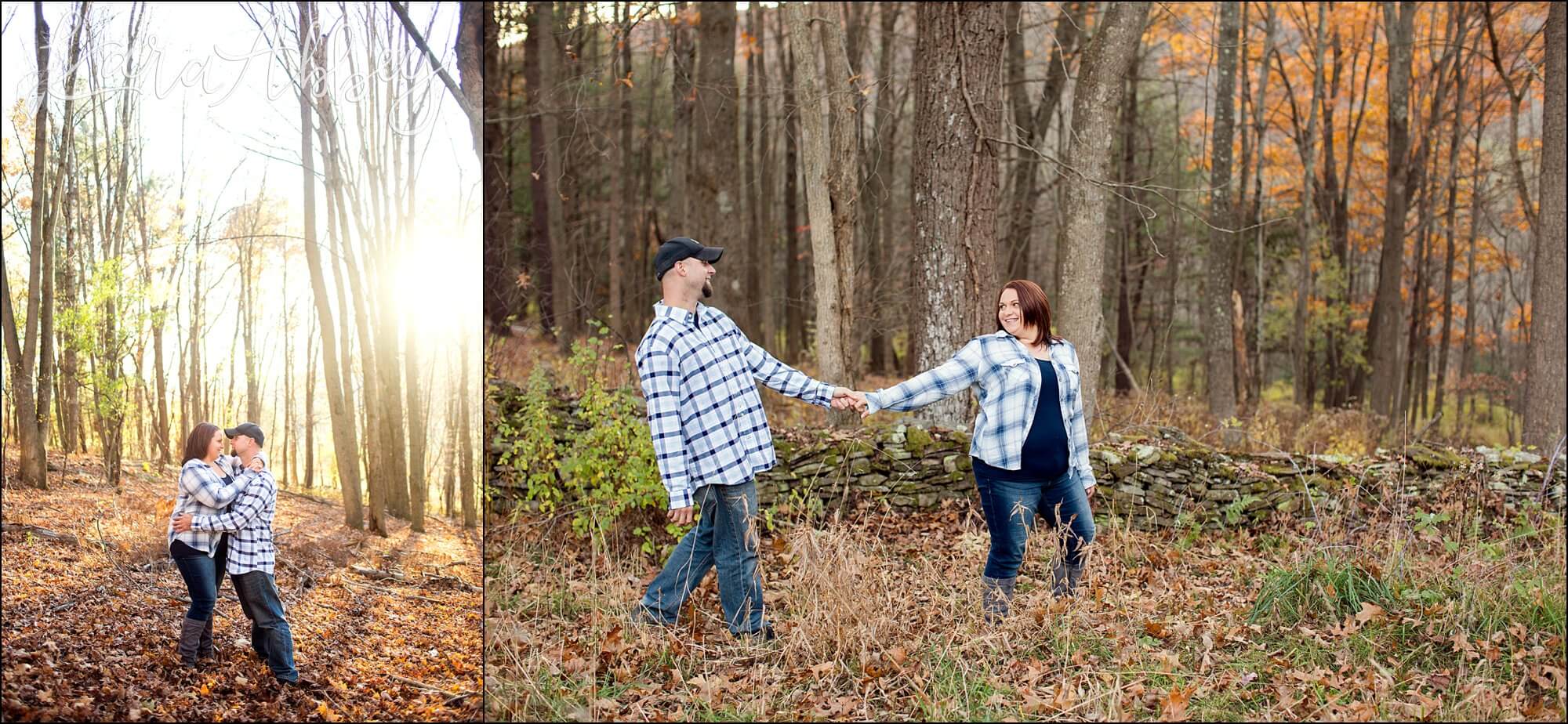 Fall Woods Engagement Photos by Irwin, PA Wedding Photographer