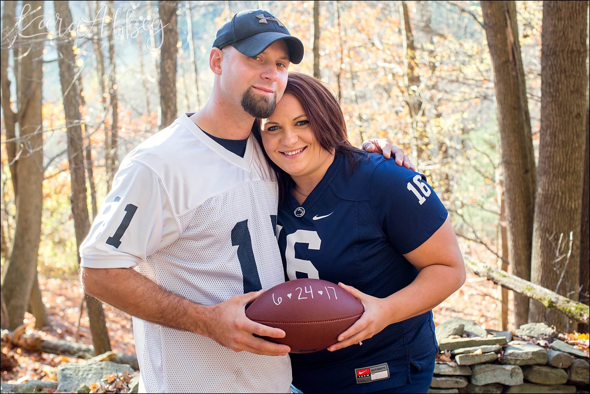 Fall Football Jersey Engagement Photos