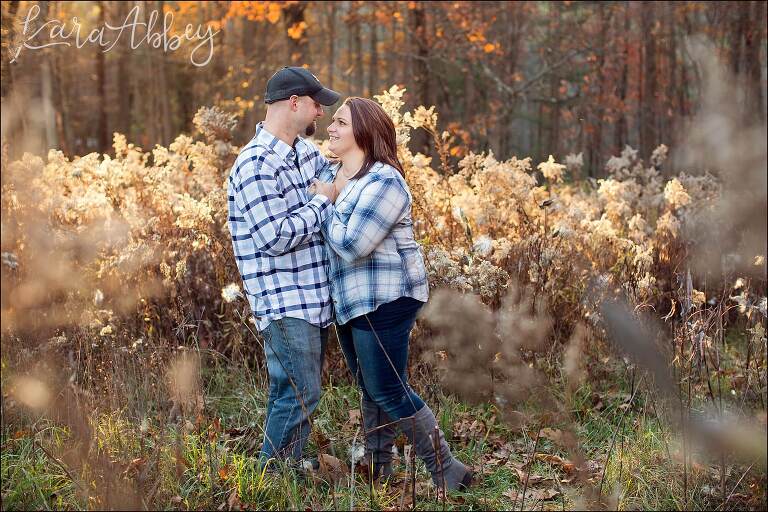 Fall Woods Engagement Photos by Irwin, PA Wedding Photographer