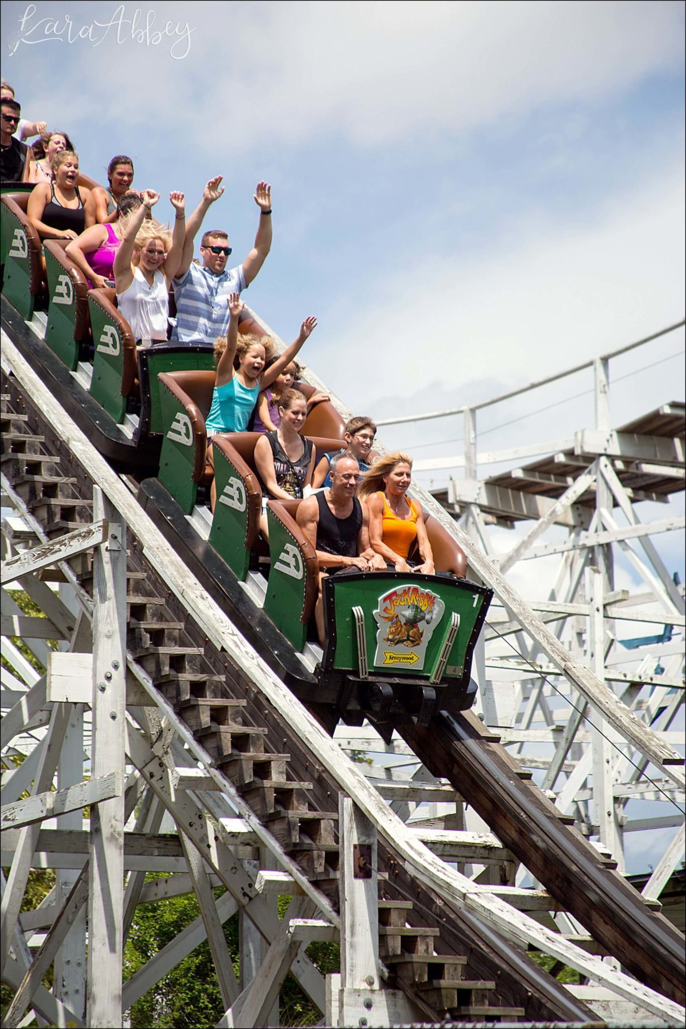 Jack Rabbit ACE Wooden Roller Coaster at Kennywood Park in Pittsburgh, PA