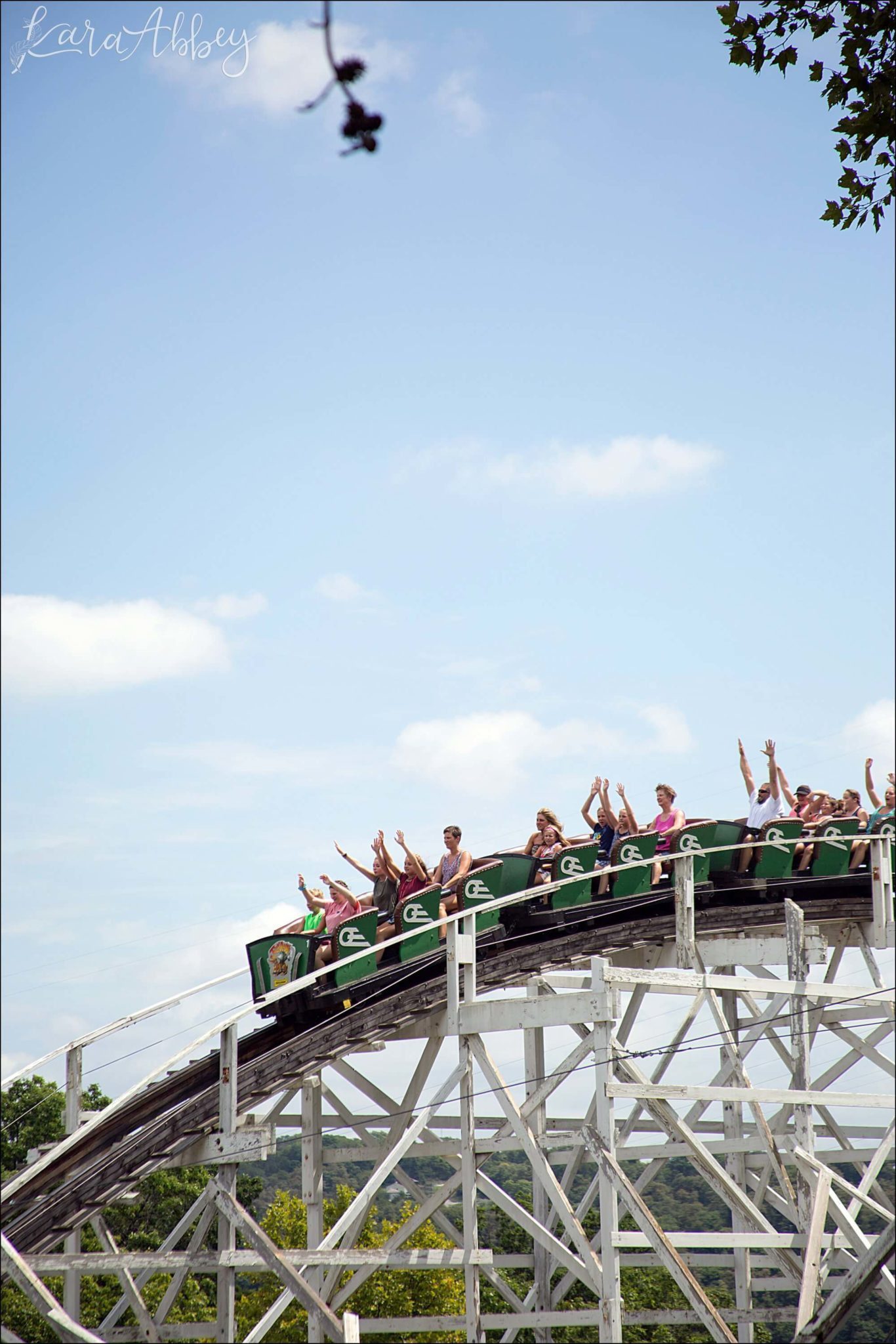 Jack Rabbit ACE Wooden Roller Coaster at Kennywood Park in Pittsburgh, PA