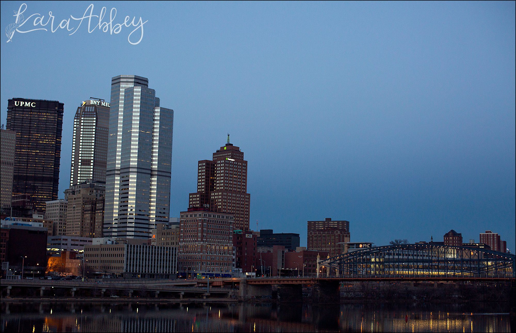 City Lights South Side Engagement Photos at Night by Pittsburgh, PA Wedding Photographer