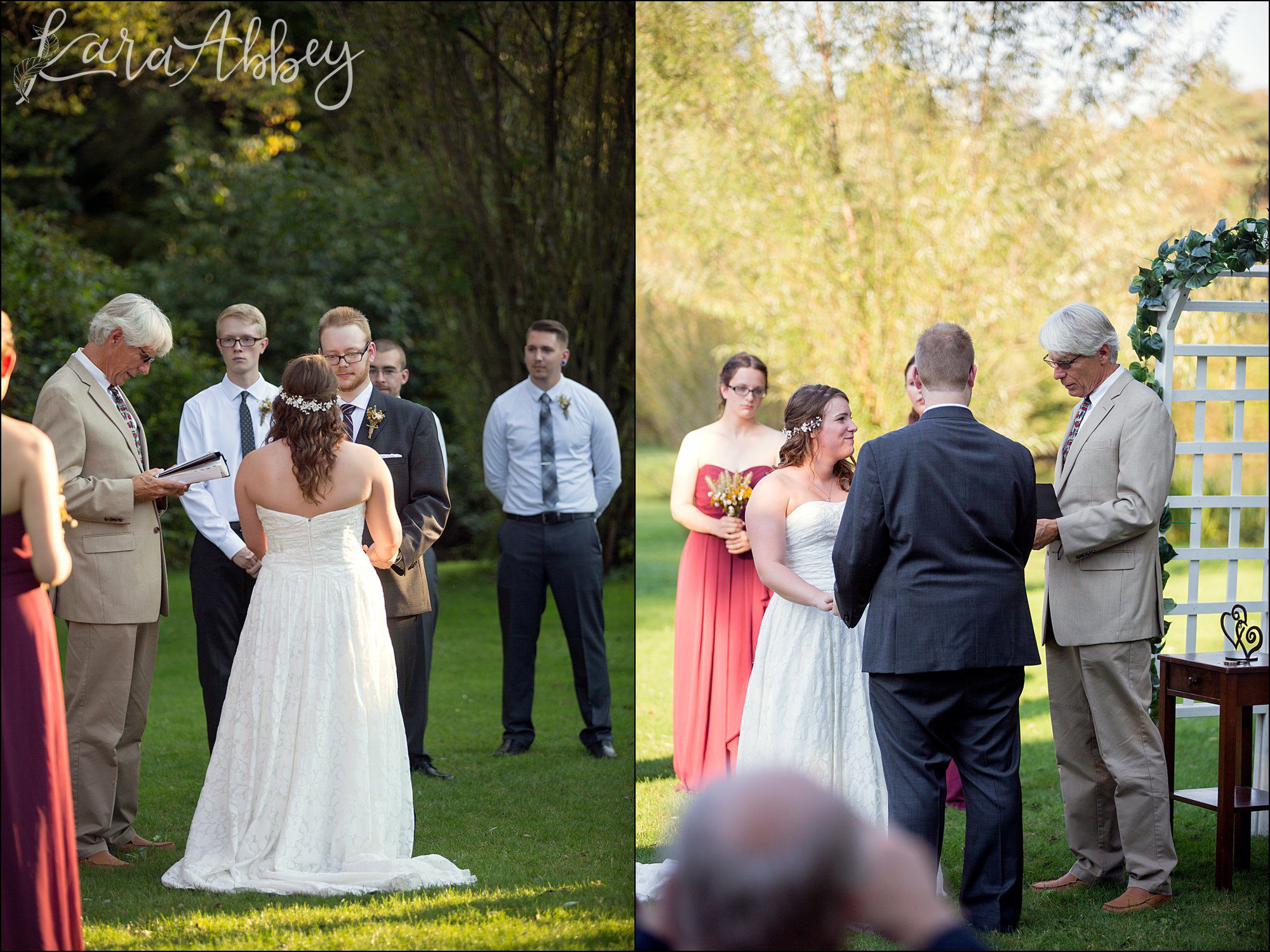 Wedding Ceremony at Green Gables in Jennerstown, PA