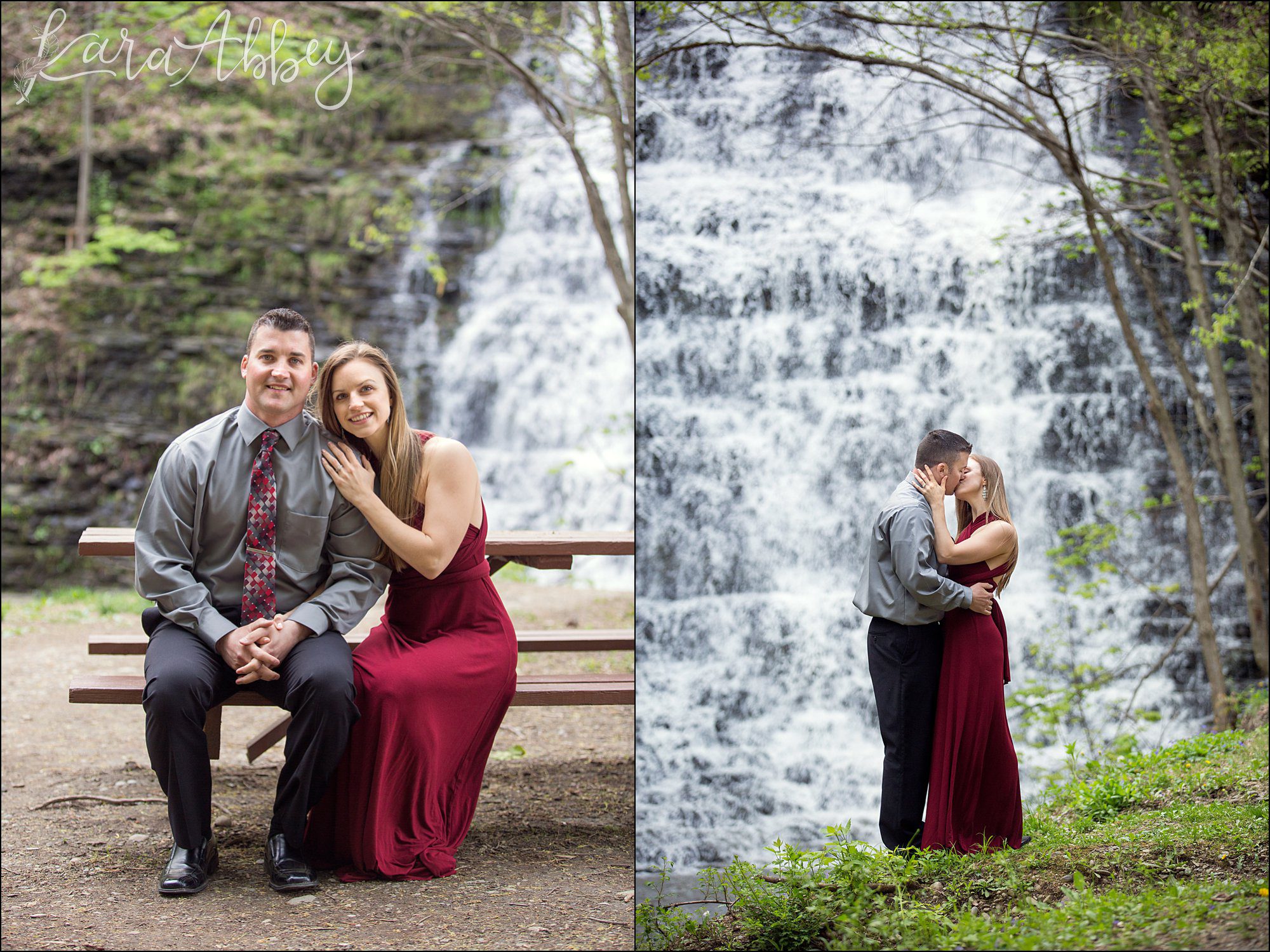 Waterfall Engagement Photos by Irwin, PA Wedding Photographer