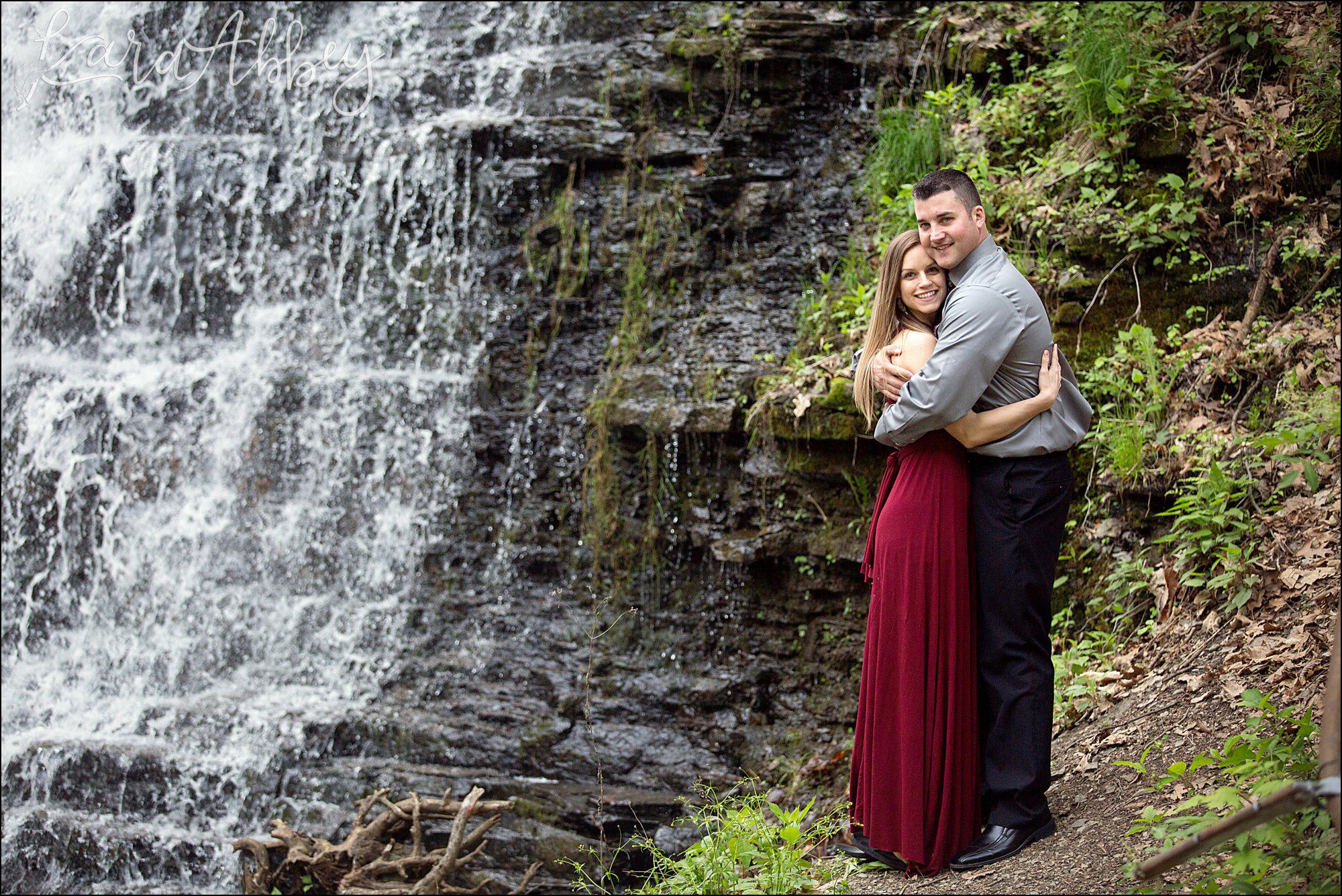 Waterfall Engagement Photos by Irwin, PA Wedding Photographer