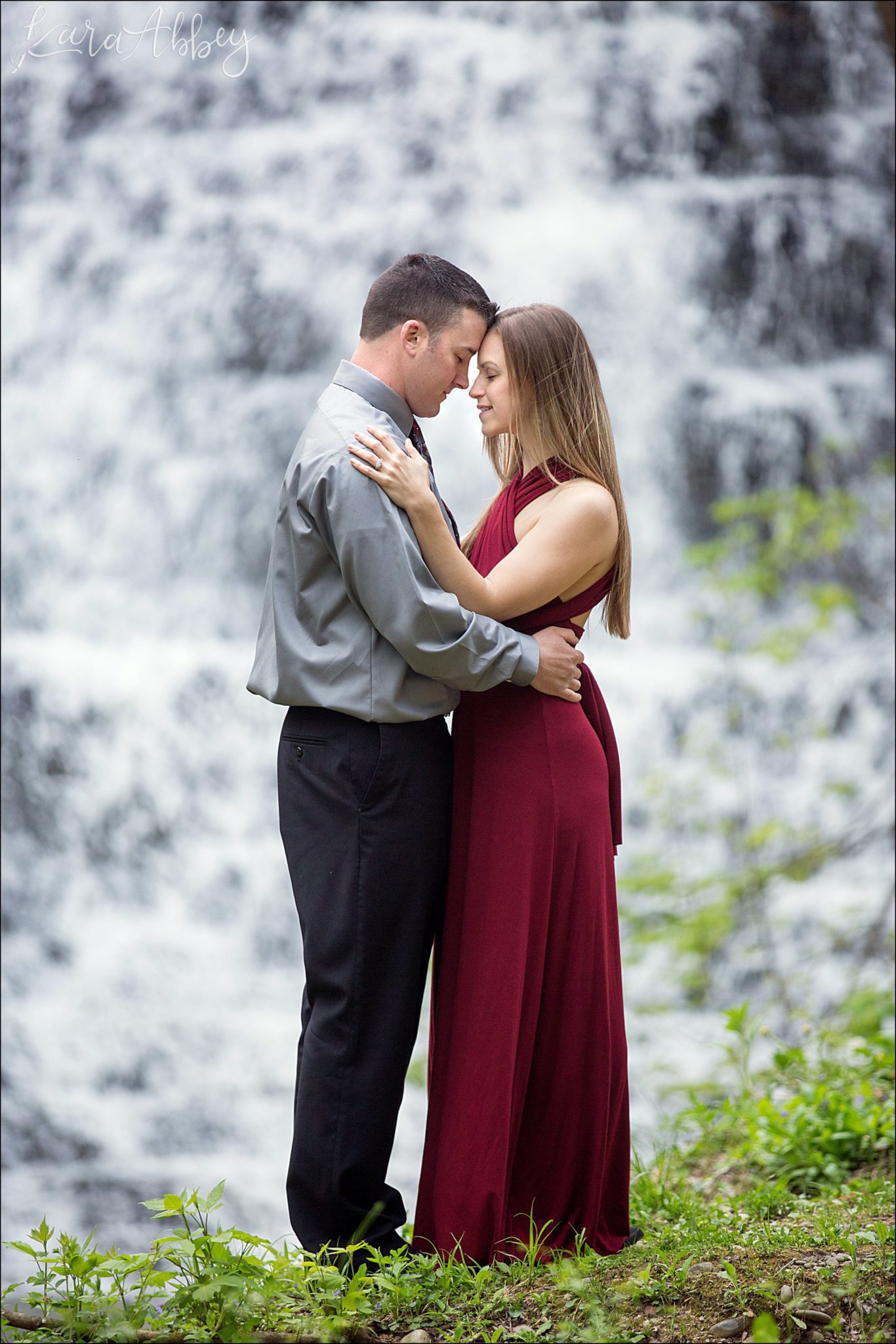 Waterfall Engagement Photos by Irwin, PA Wedding Photographer