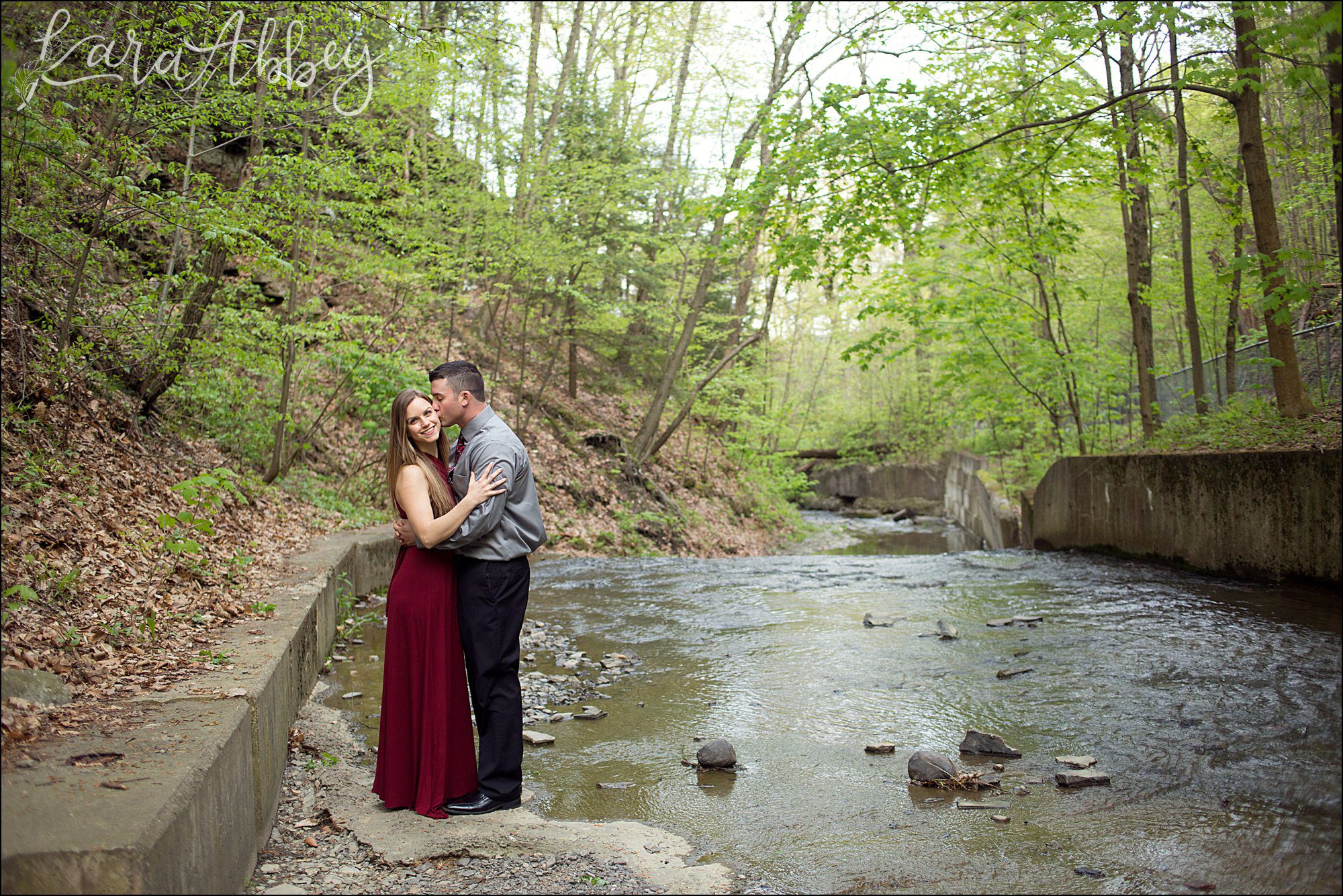 Waterfall Engagement Photos by Irwin, PA Wedding Photographer