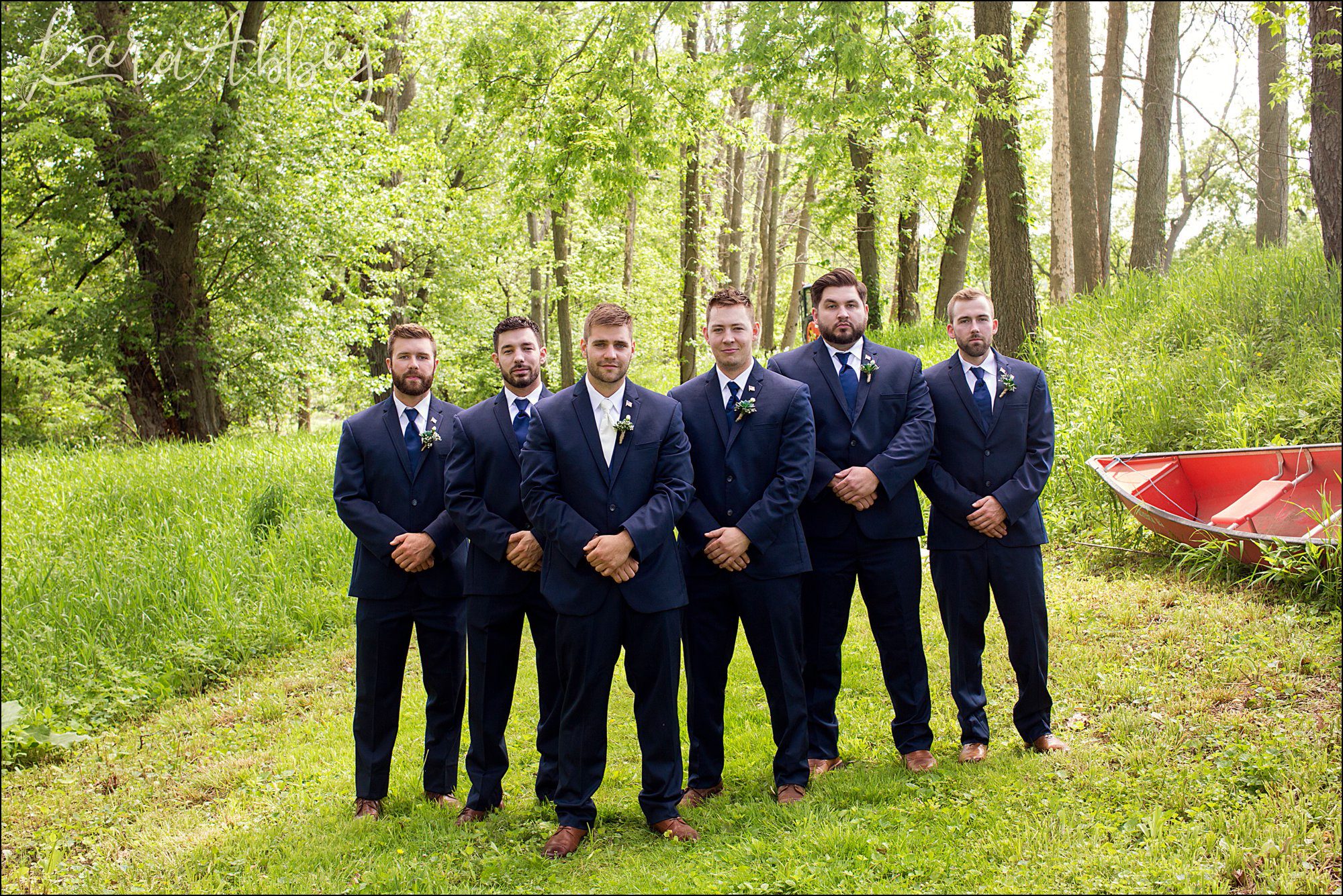Burgundy & Navy Spring Wedding Inspiration - Groomsmen Portraits