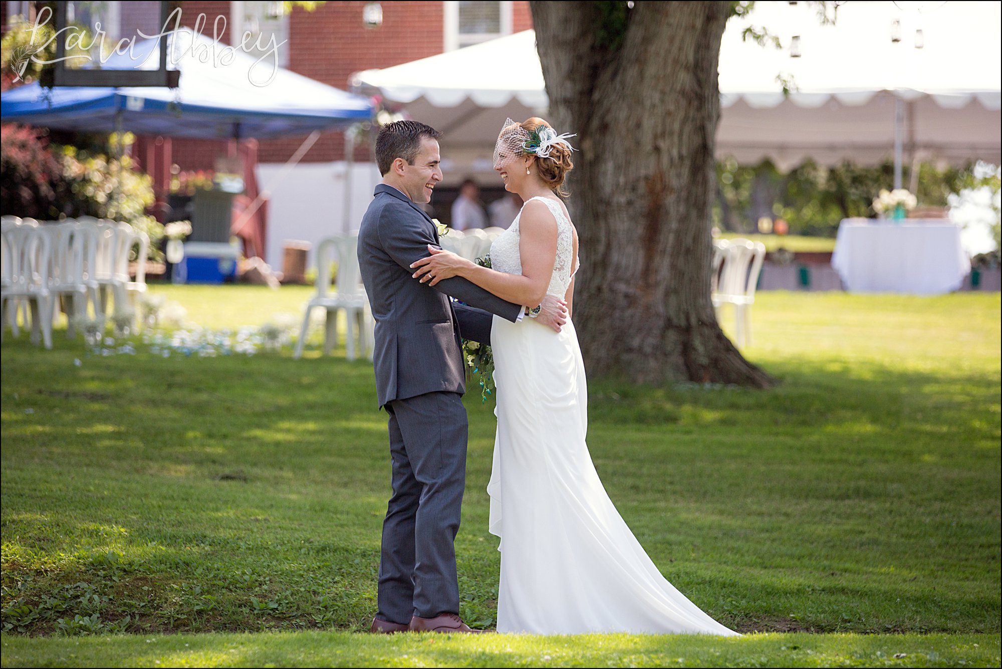 Summer Backyard Intimate Wedding - First Look - in Irwin, PA