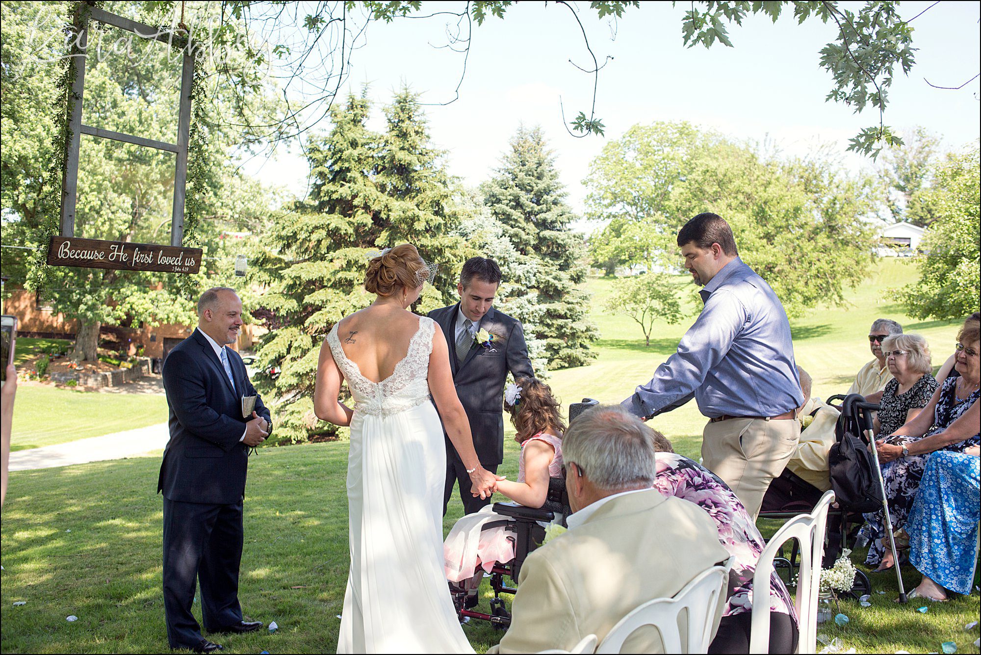 Summer Backyard Intimate Wedding Ceremony in Irwin, PA