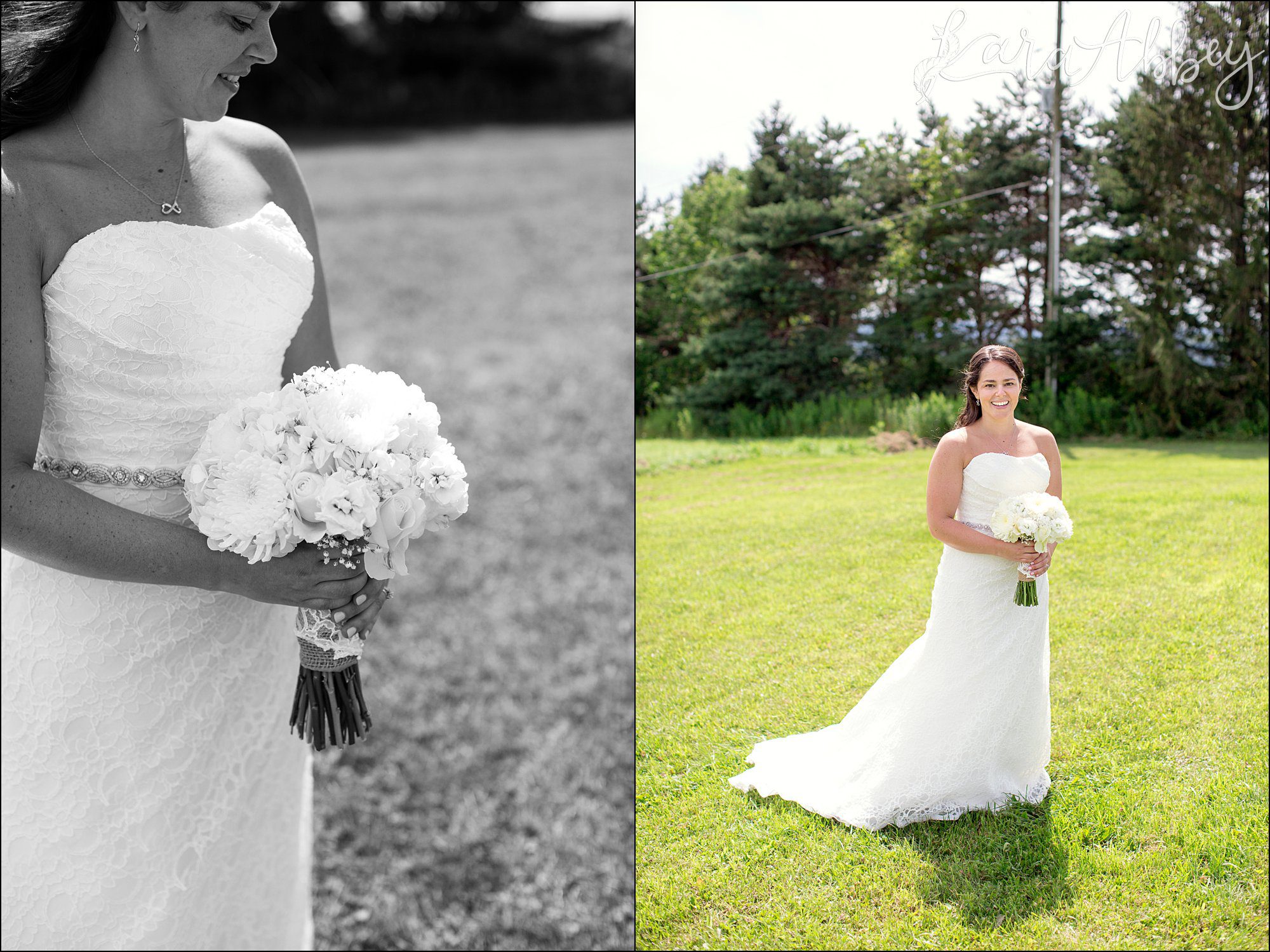Mountaintop Summer Backyard Wedding Bridal Portrait