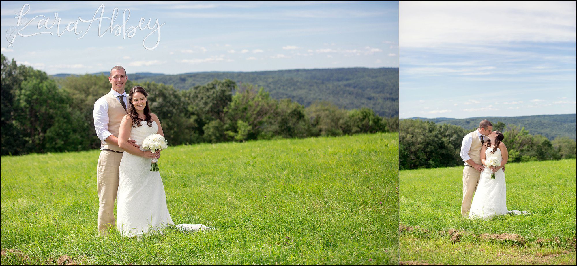Mountaintop Summer Backyard Wedding - Bride & Groom Portrait