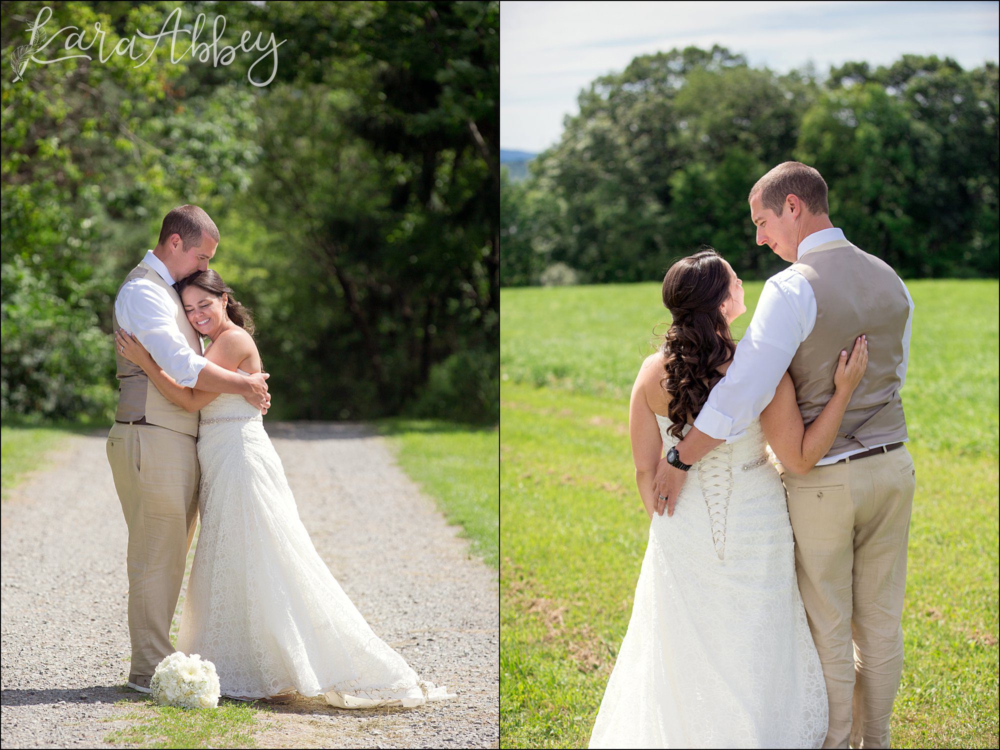 Mountaintop Summer Backyard Wedding - Bride & Groom Portrait