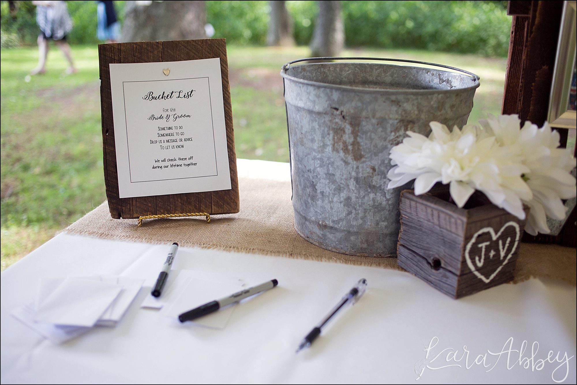 Laid Back Rustic DIY Summer Backyard Wedding Reception Details