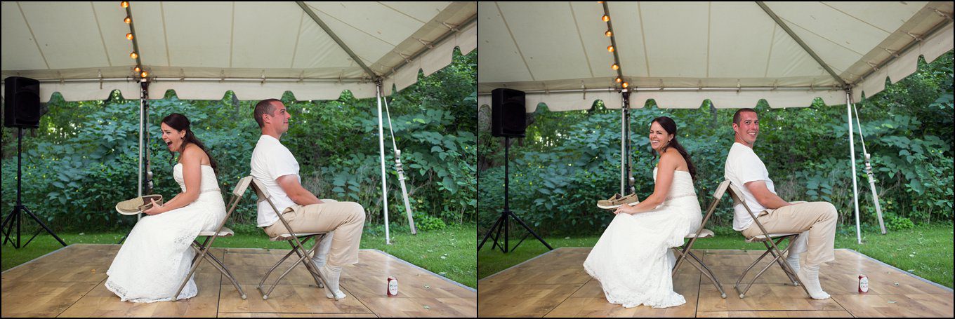 Laid Back Rustic DIY Summer Backyard Wedding Reception - The Shoe Game
