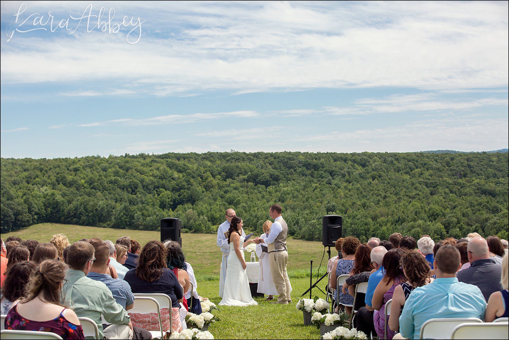 Mountaintop Summer Backyard Wedding Ceremony