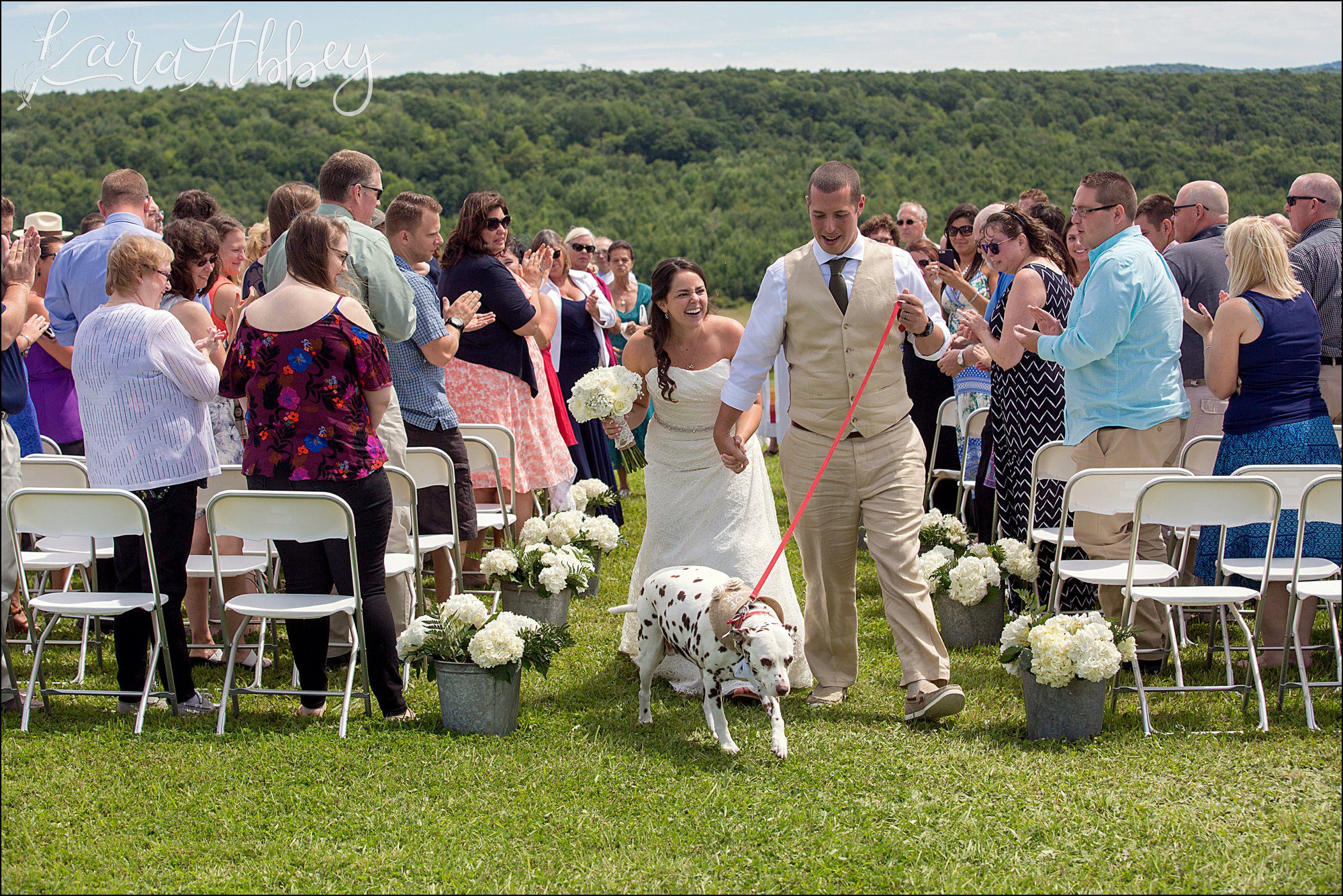 Mountaintop Summer Backyard Wedding Ceremony - Dog of Honor