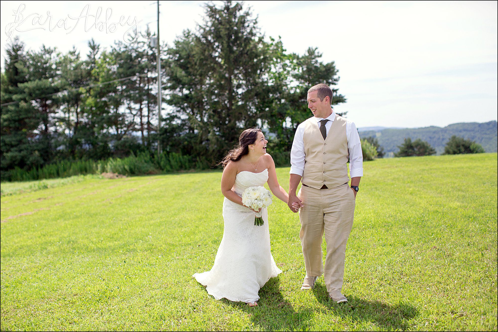Mountaintop Summer Backyard Wedding - Bride & Groom Portrait
