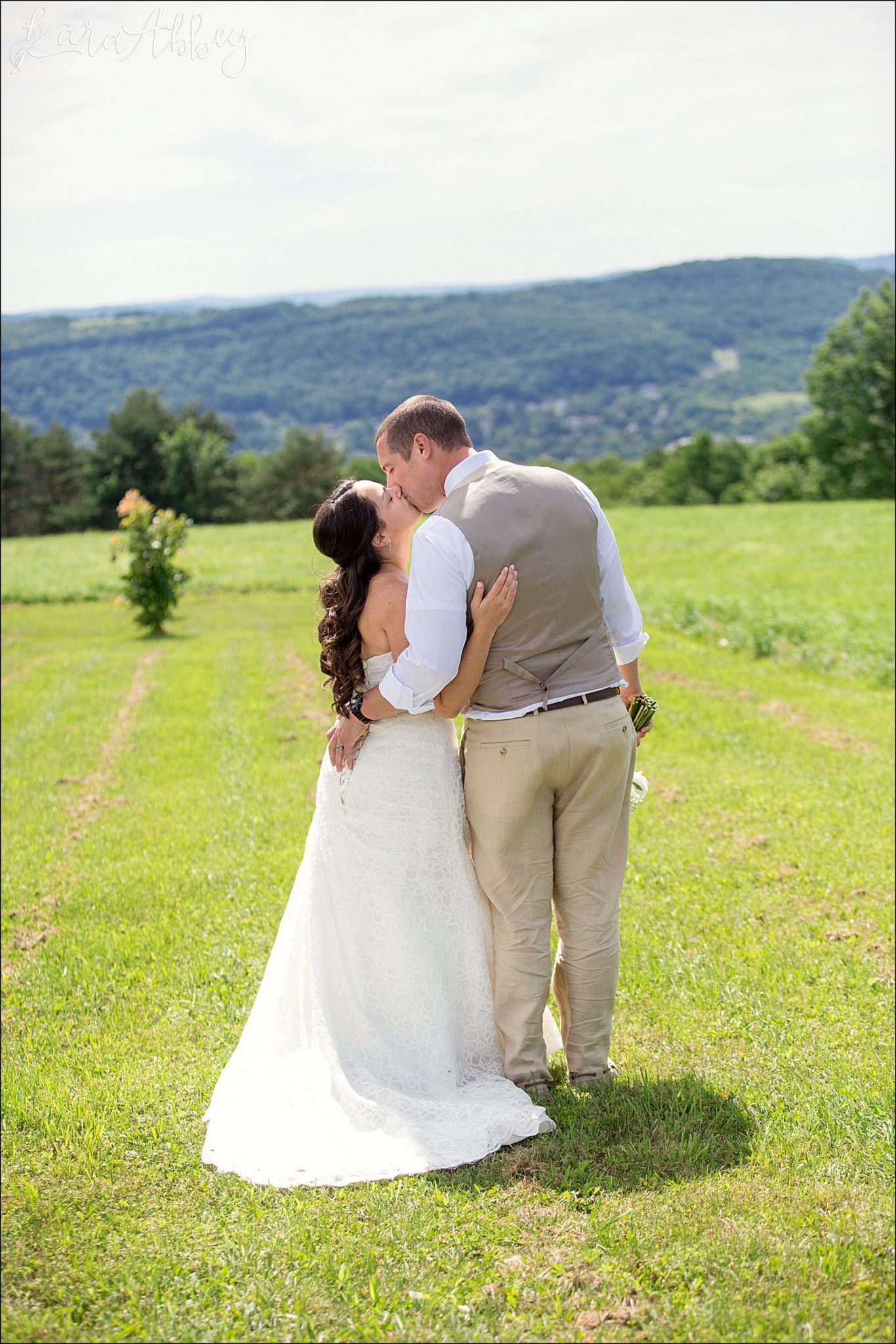 Mountaintop Summer Backyard Wedding - Bride & Groom Portrait
