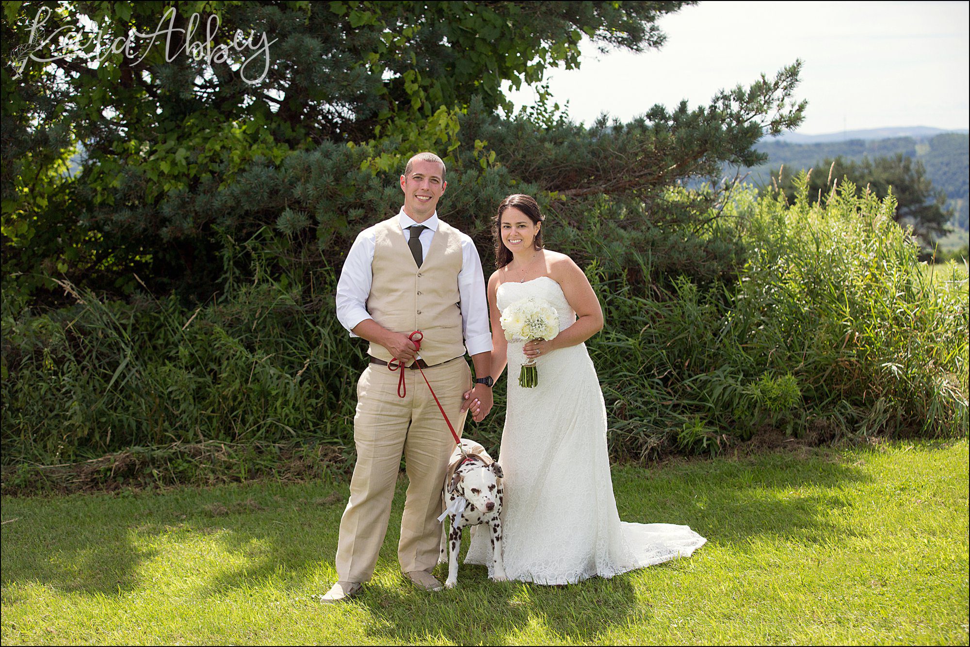 Mountaintop Summer Backyard Wedding Ceremony - Dog of Honor