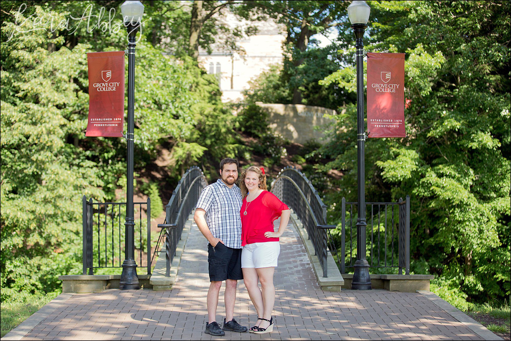 Summer Engagement Photography at Grove City College, Pennsylvania_0001Summer Engagement Photography at Grove City College on the Rainbow Bridge