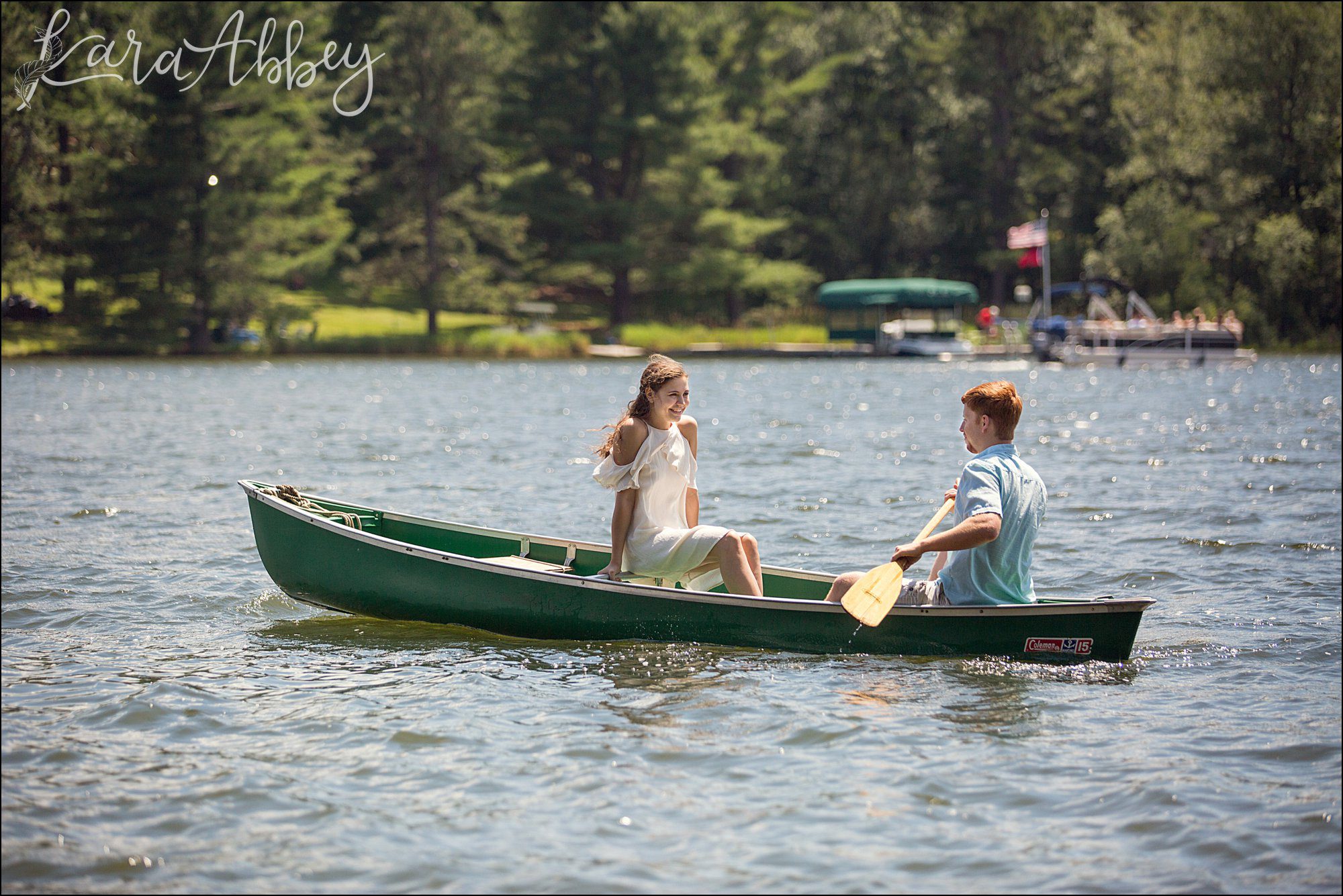 Deep Creek Lake, MD Engagement Portraits in a Canoe