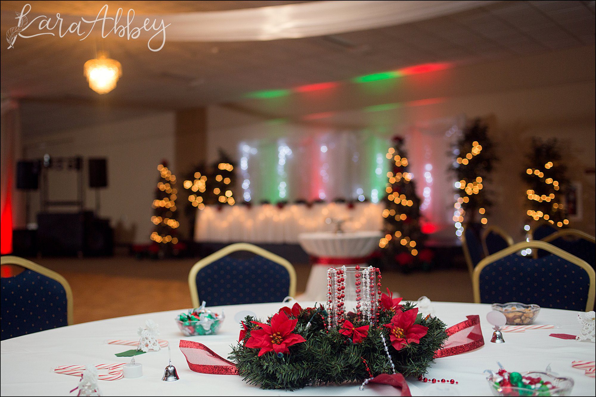 Christmas in July Wedding Themed Reception at Chautauqua Inn in Mayville, NY