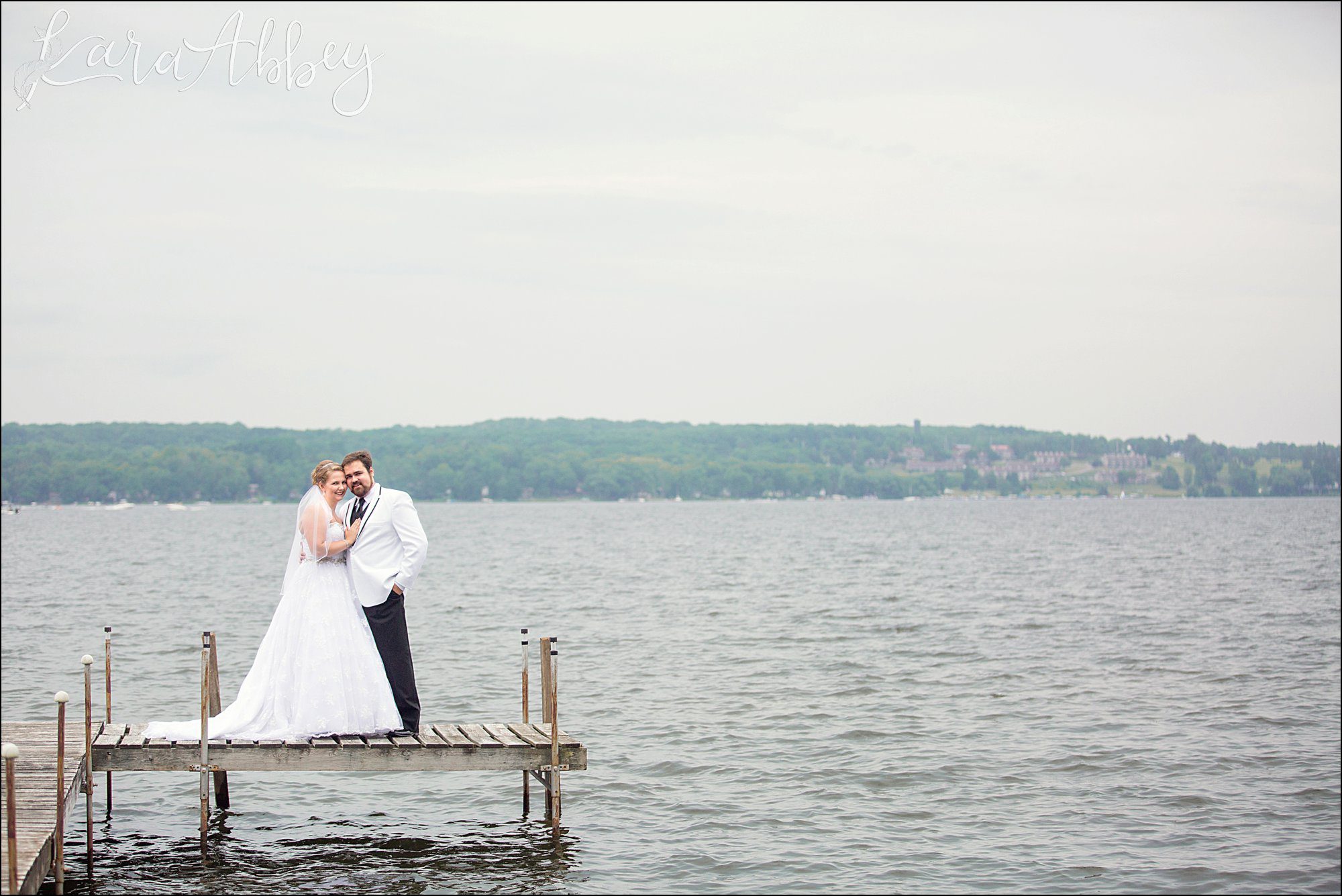 Bride & Groom Portrait on Chautauqua Lake in Mayville, NY
