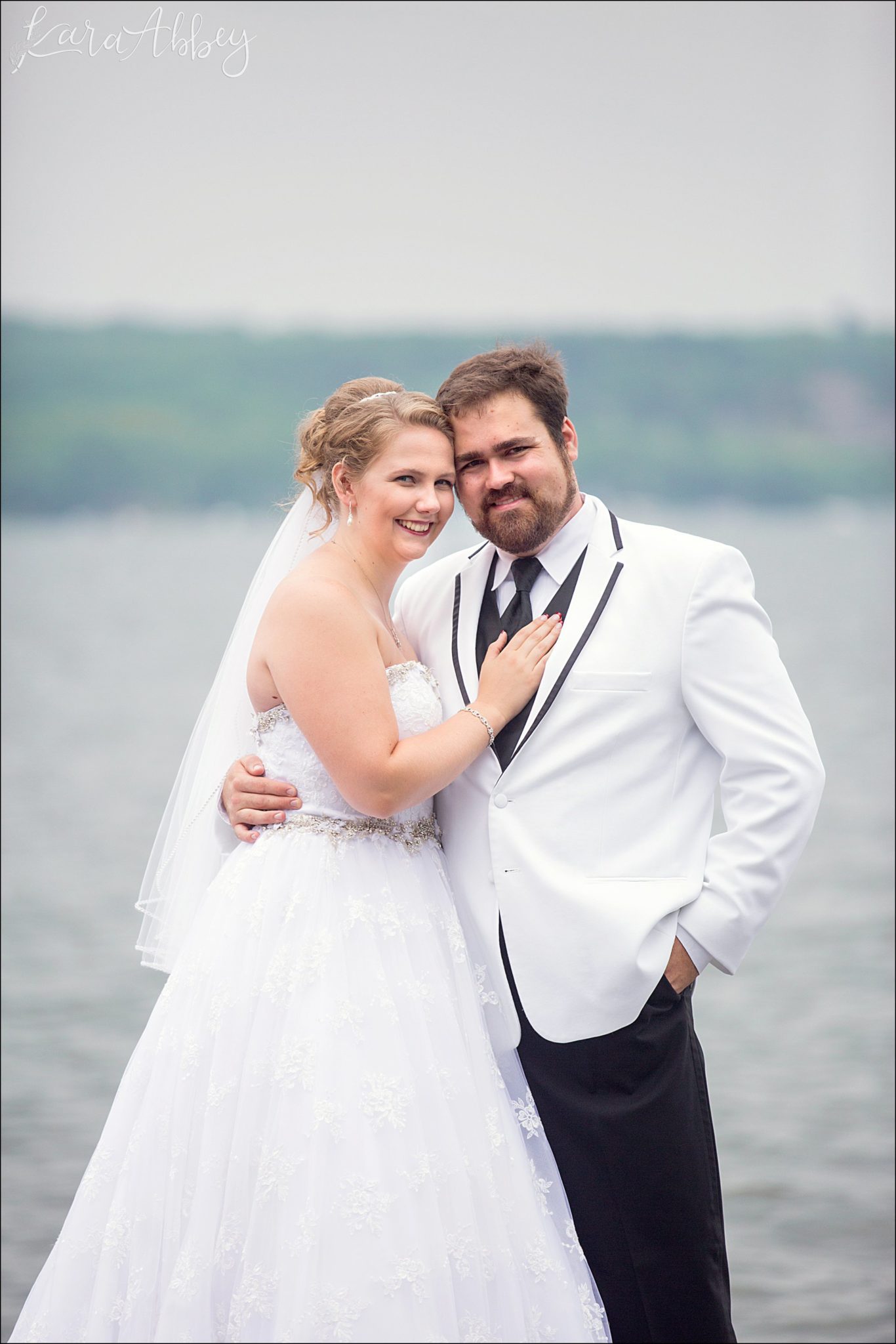 Bride & Groom Portrait on Chautauqua Lake in Mayville, NY