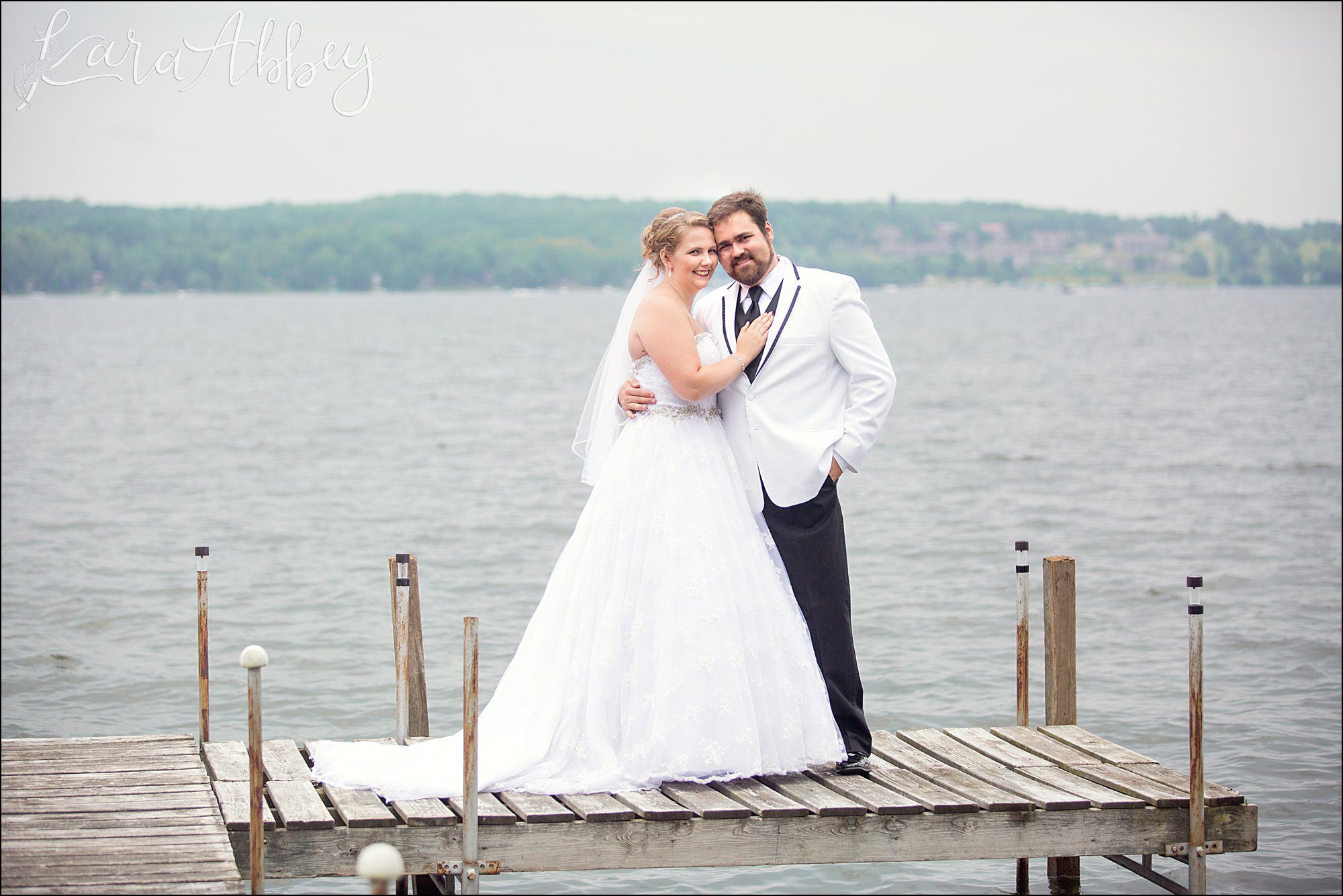 Bride & Groom Portrait on Chautauqua Lake in Mayville, NY