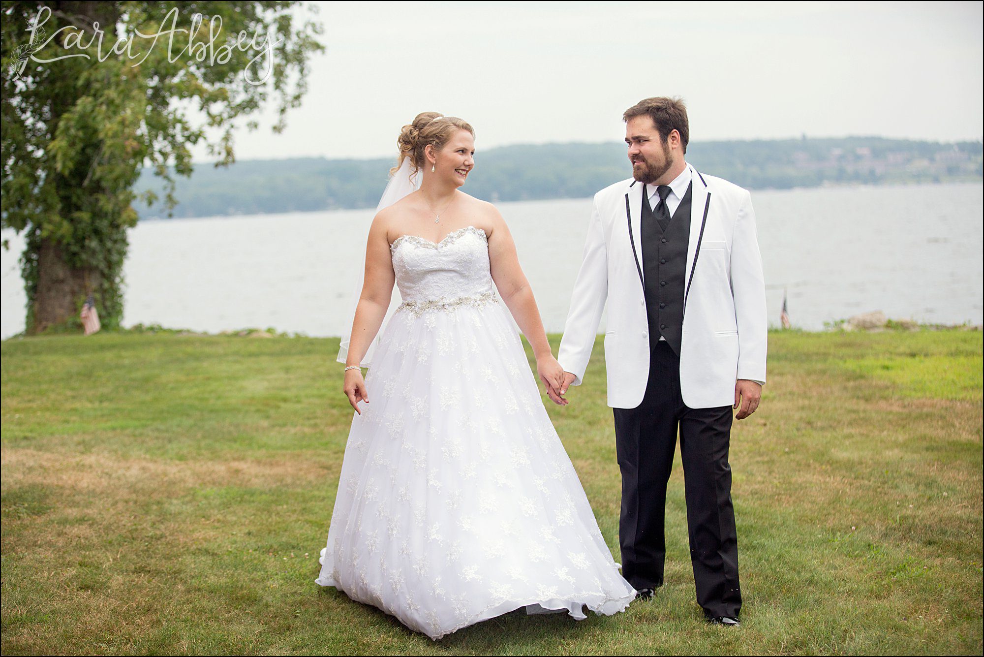 Bride & Groom Portrait on Chautauqua Lake in Mayville, NY