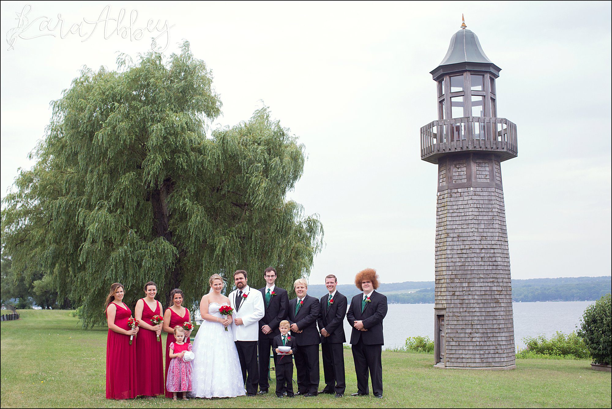 Bridal Party Portraits on Chautauqua Lake in Mayville, NY