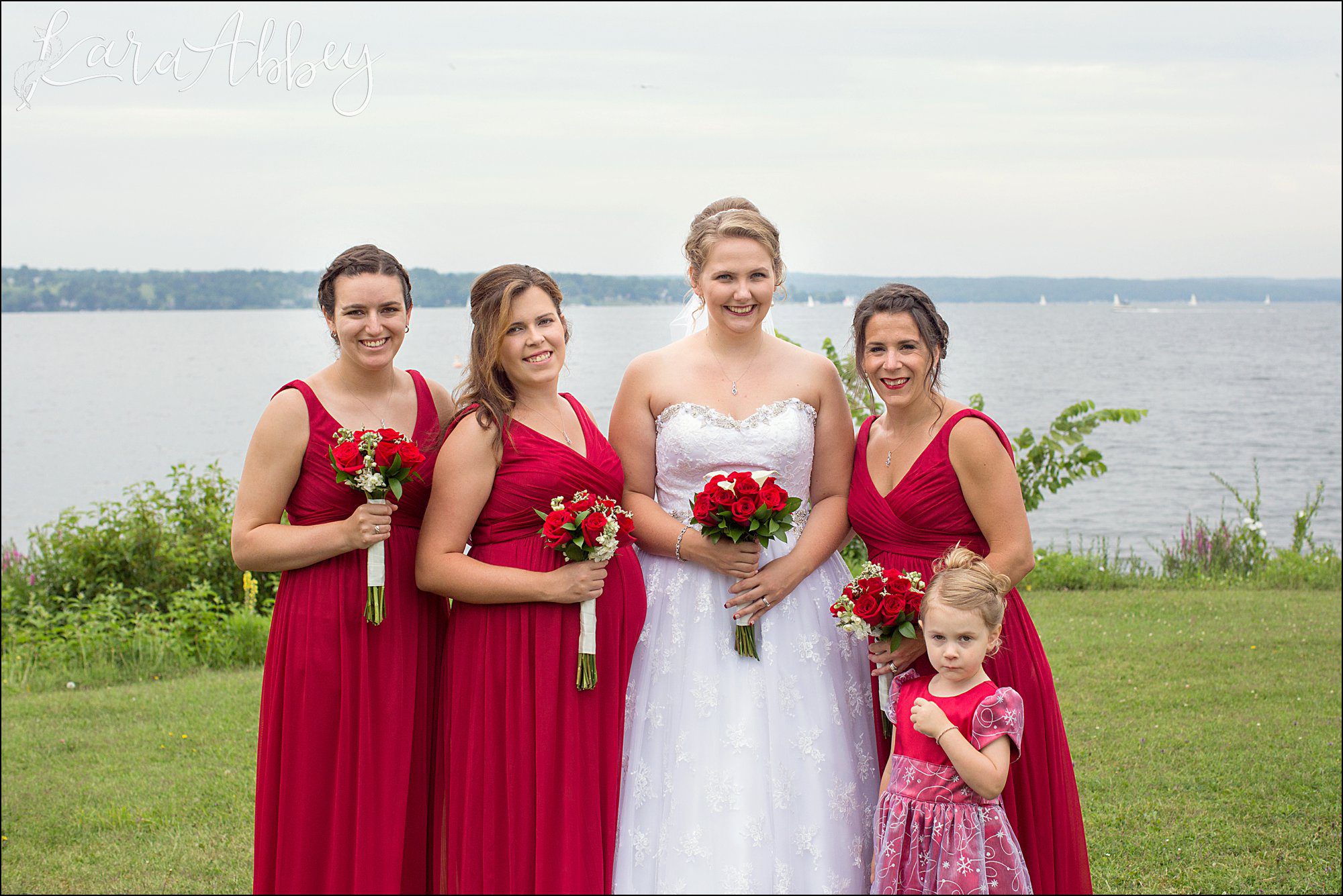 Bridal Party Portraits on Chautauqua Lake in Mayville, NY