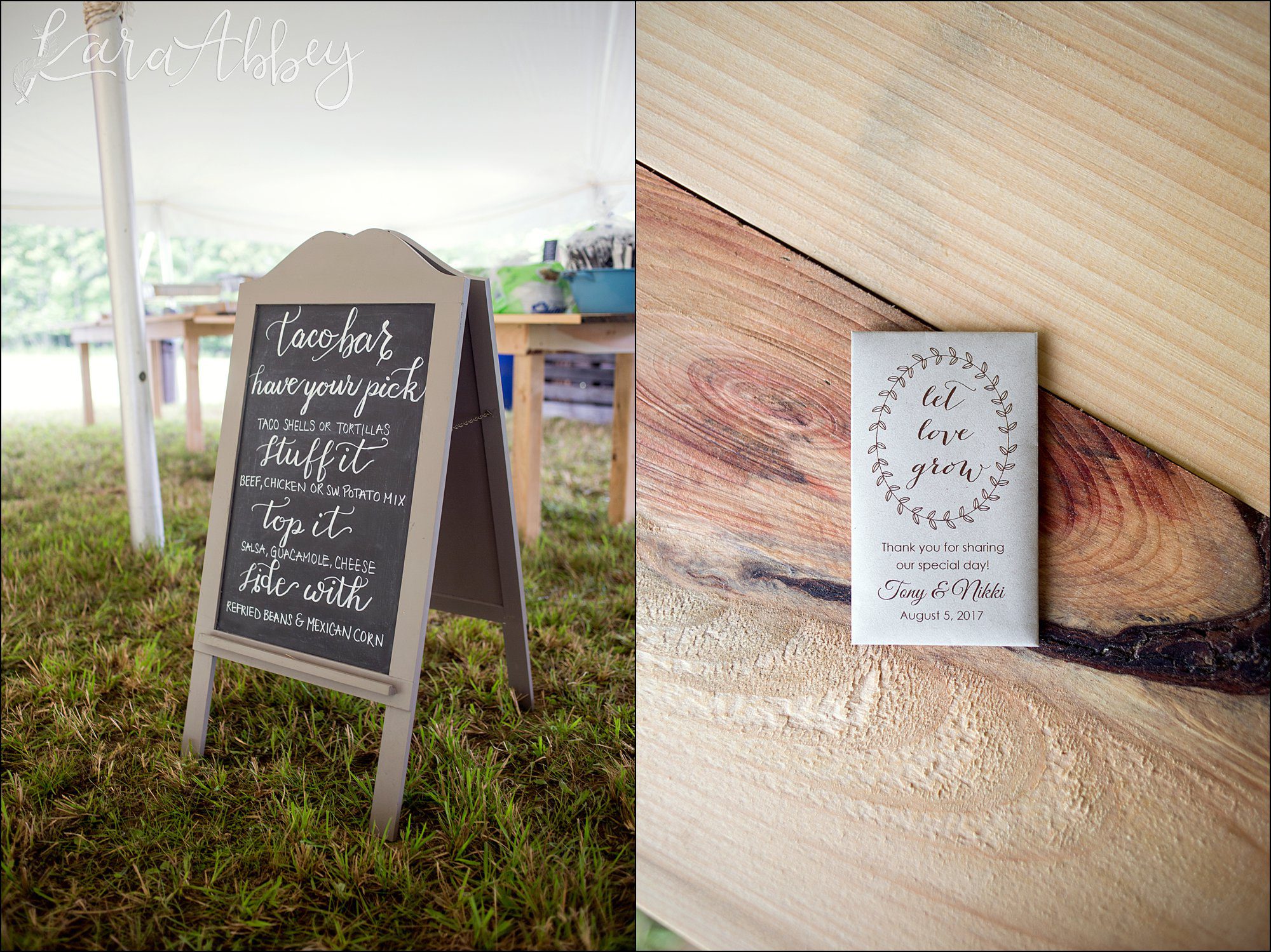 Summer Backyard Navy Wedding - Rustic Reception Decor