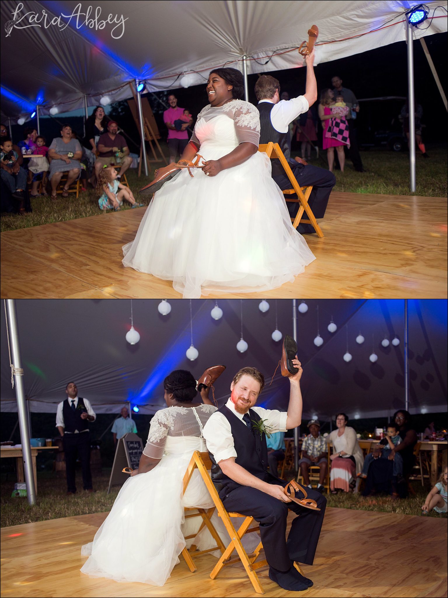 Summer Backyard Navy Wedding - Reception Shoe Game