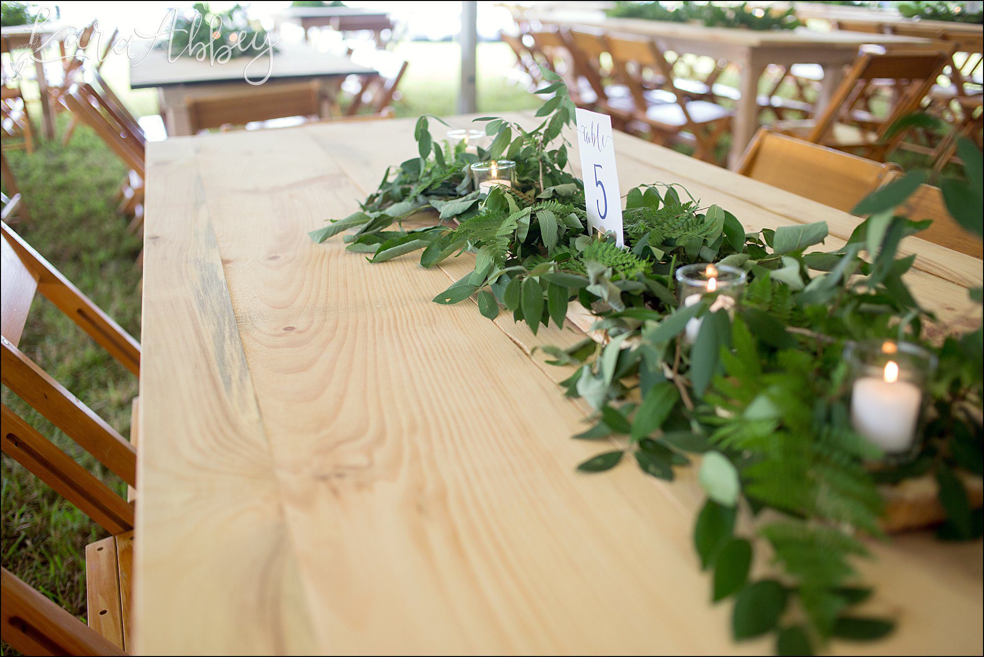 Summer Backyard Navy Wedding - Rustic Reception Decor