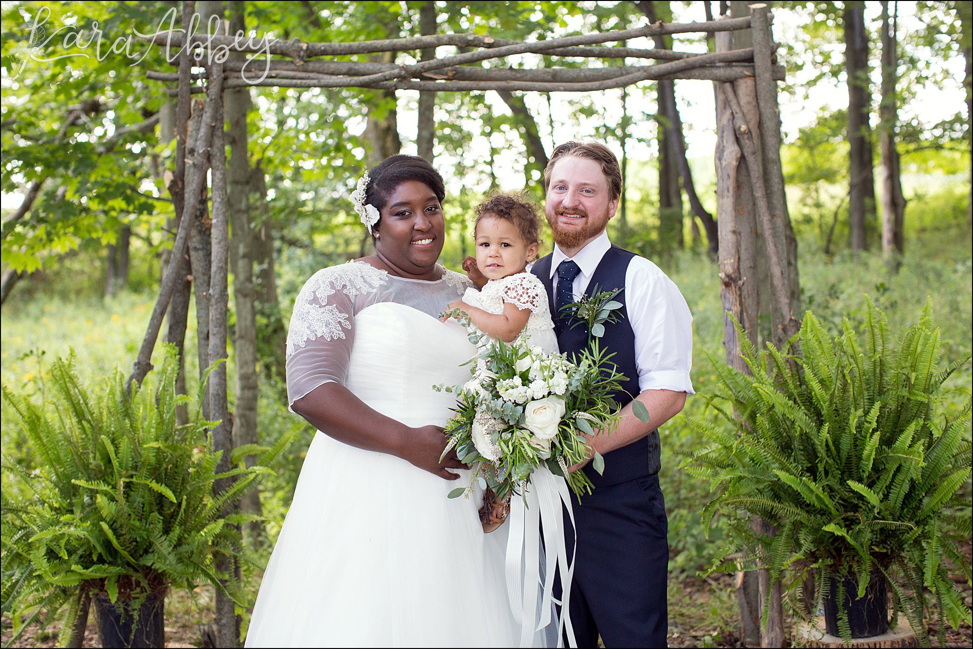 Summer Backyard Navy Wedding - Ceremony in the Woods