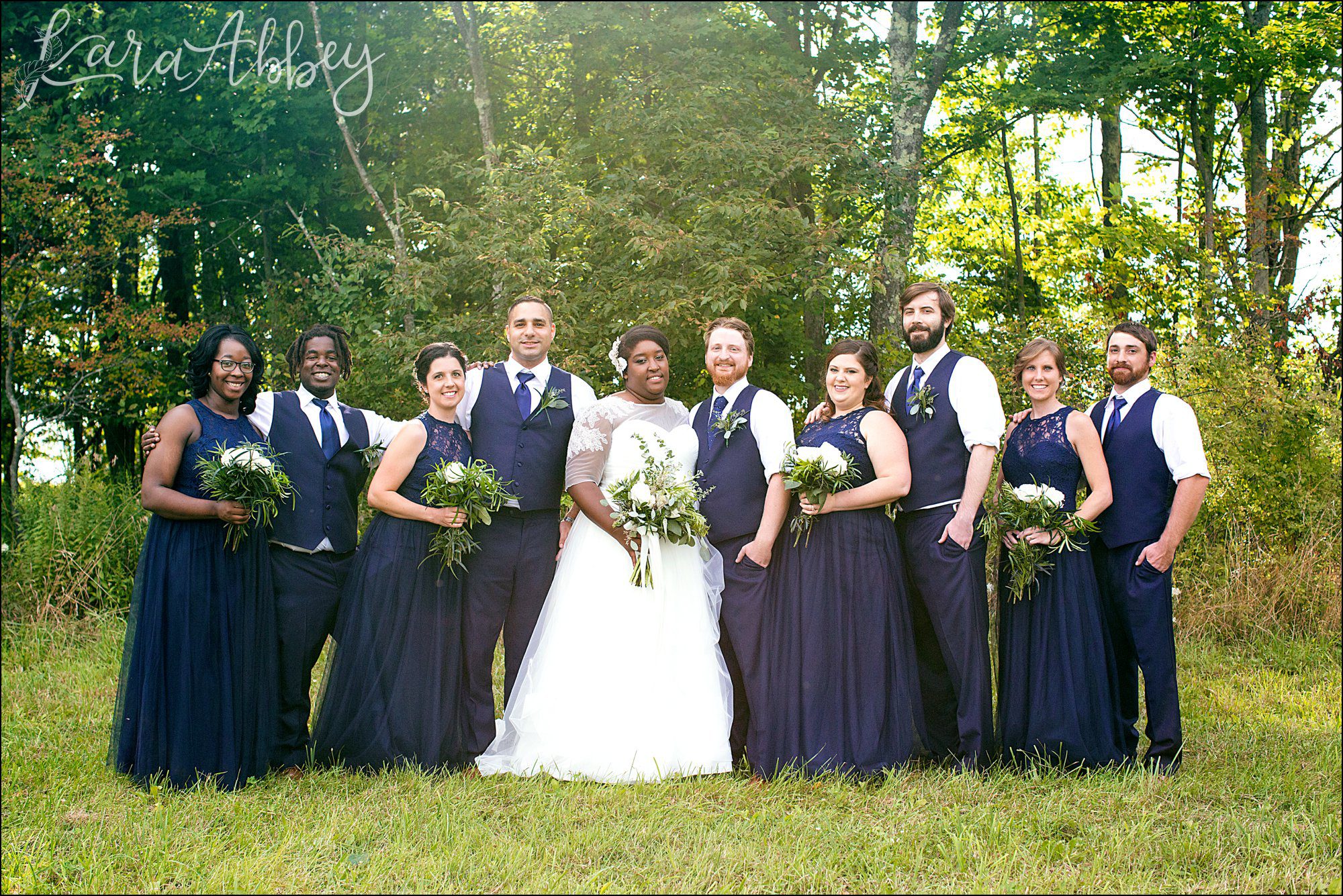 Summer Backyard Navy Wedding - Bridal Party