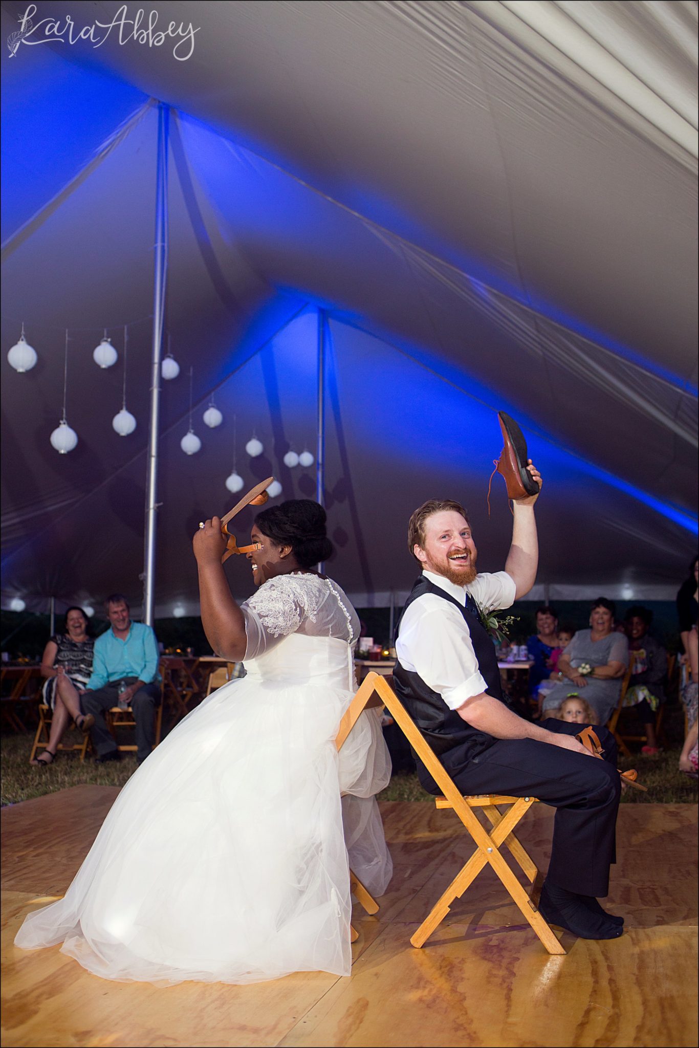 Summer Backyard Navy Wedding - Reception Shoe Game