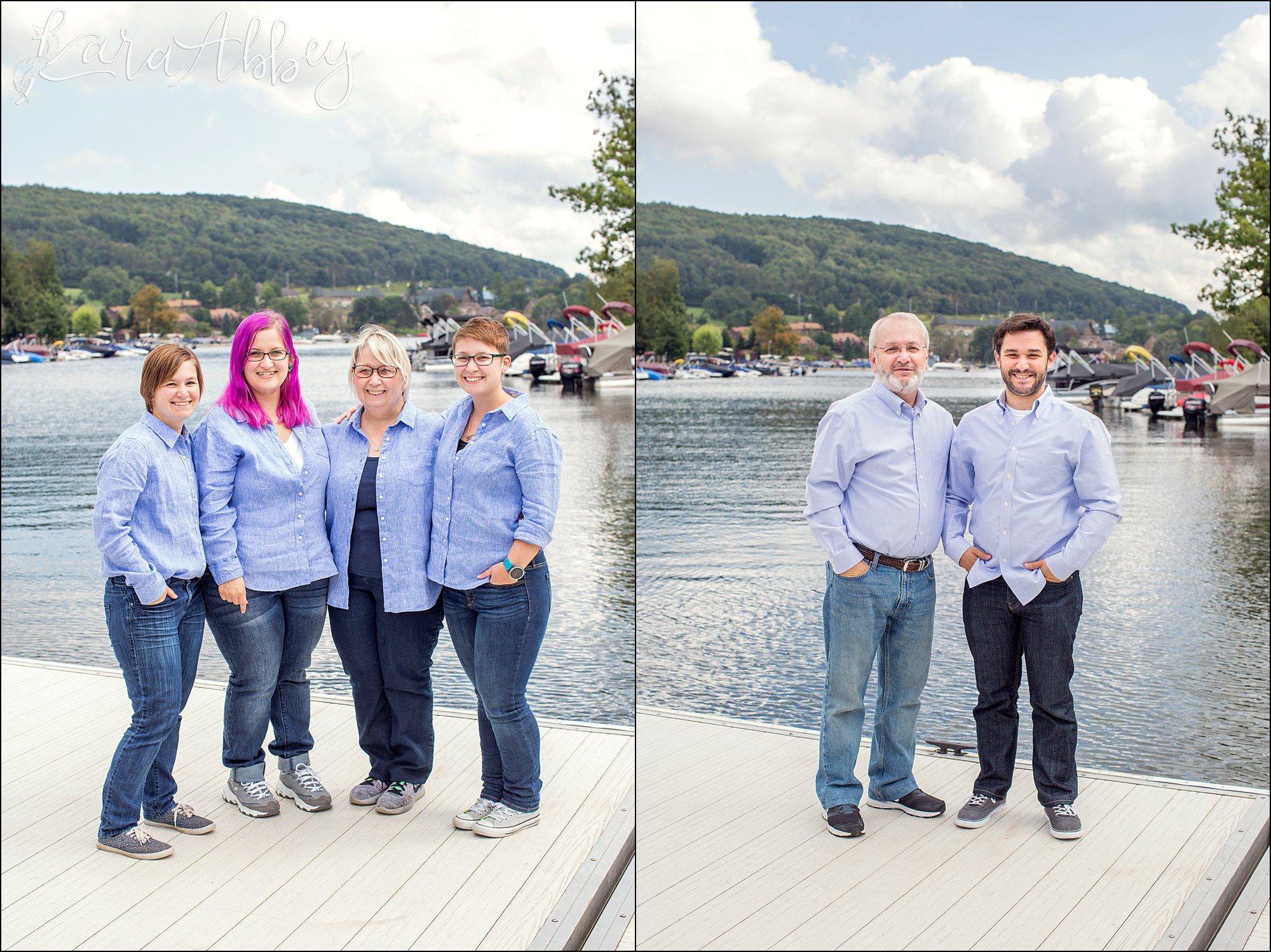 Family Portraits on the dock at Deep Creek Lake, MD