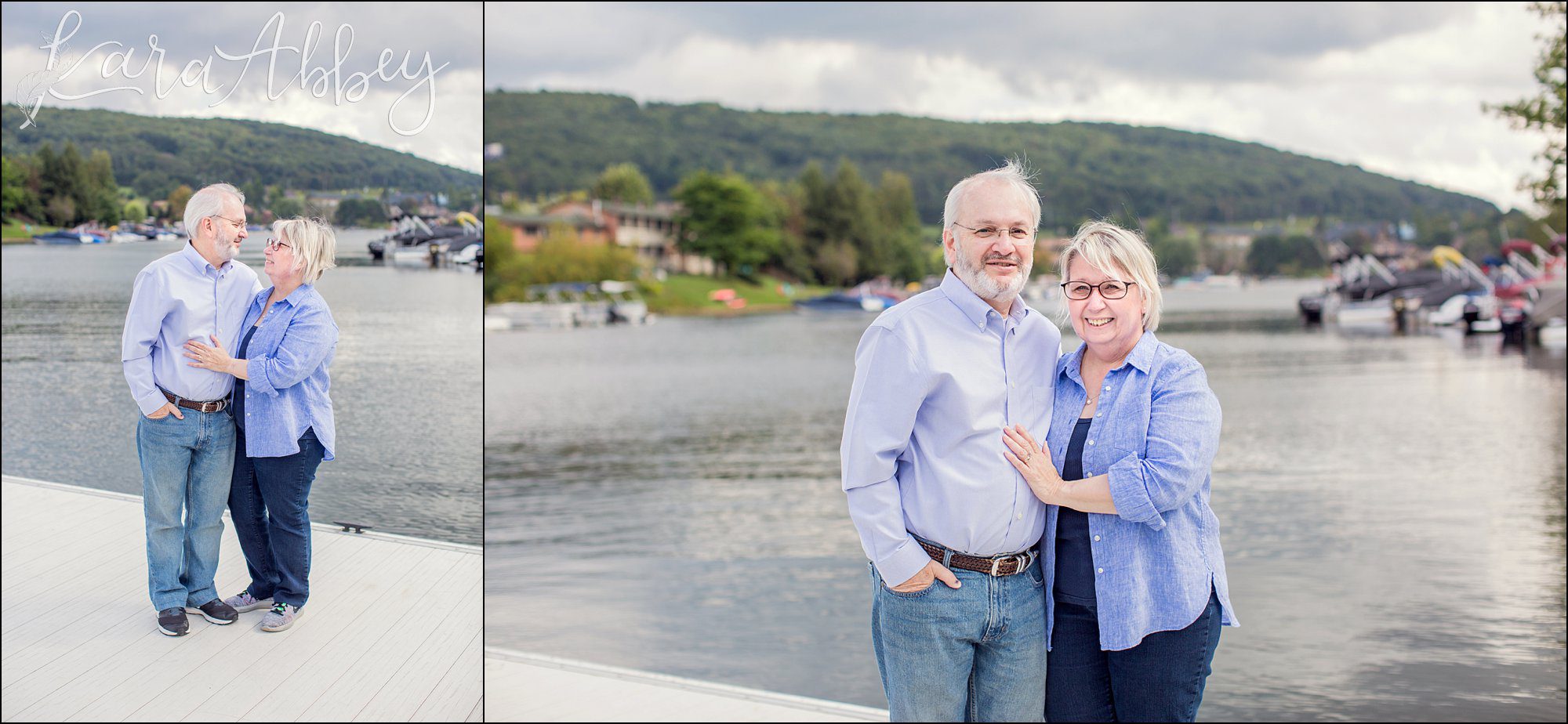 40th Anniversary Portraits on the dock at Deep Creek Lake, MD