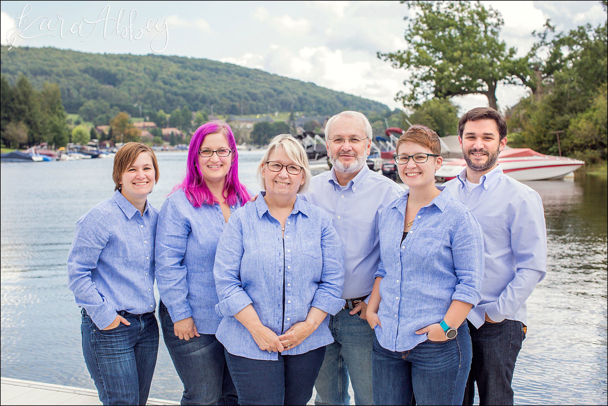 Family Portraits on the dock at Deep Creek Lake, MD