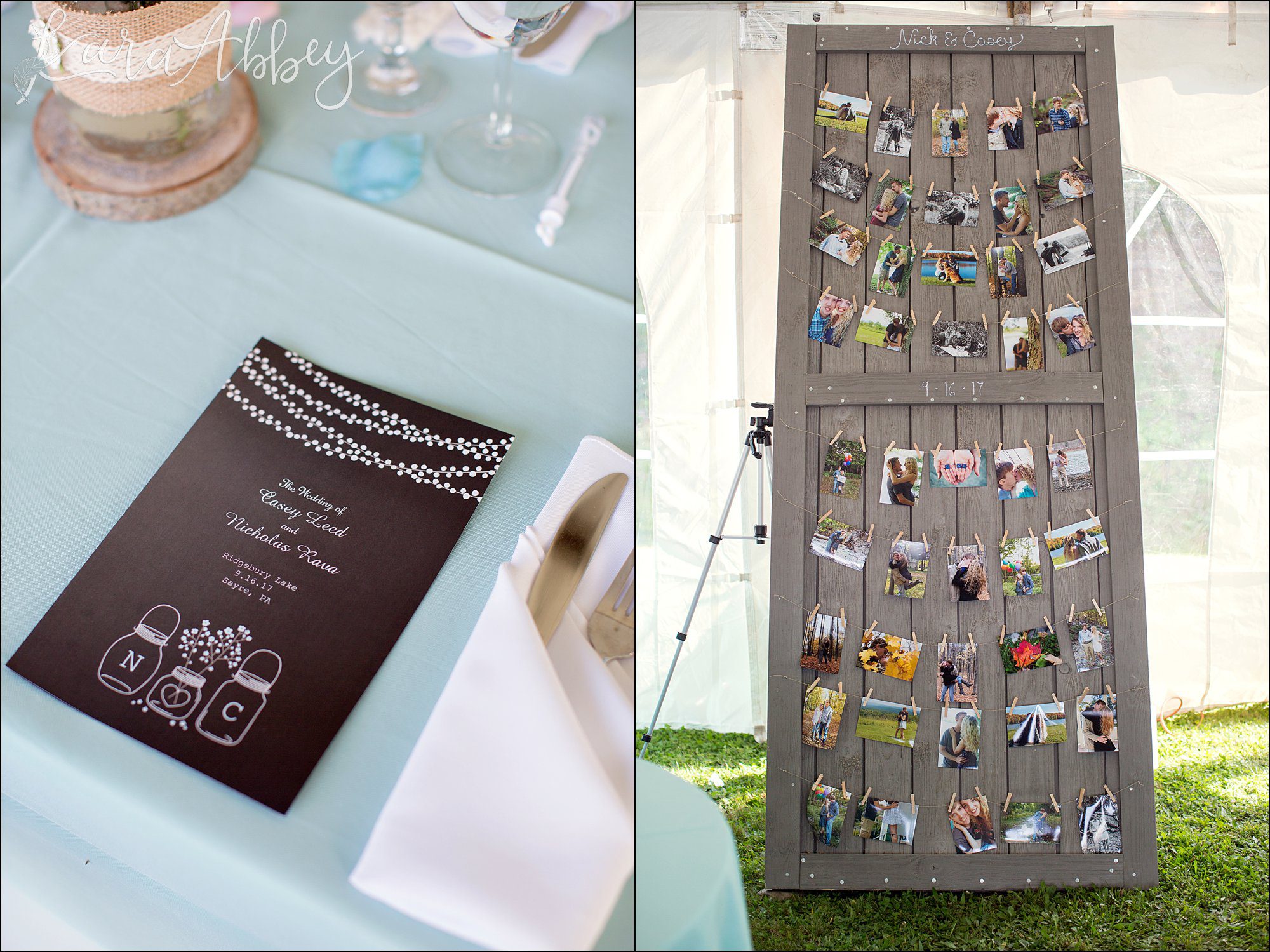 Teal Fall Backyard DIY Wedding - Reception Decor - by Photographer in Irwin, PA