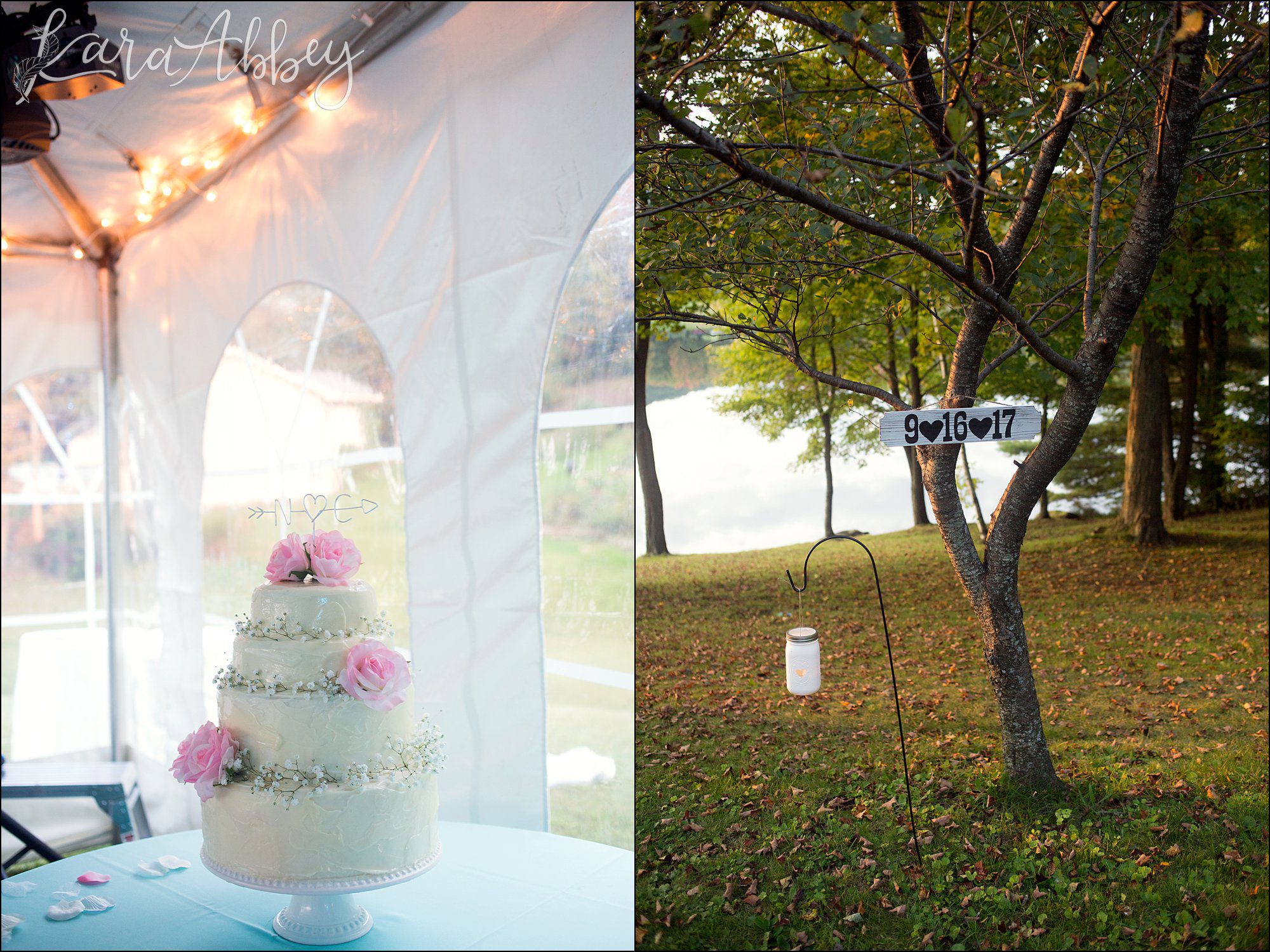 Teal Fall Backyard DIY Wedding - Reception Decor - by Photographer in Irwin, PA