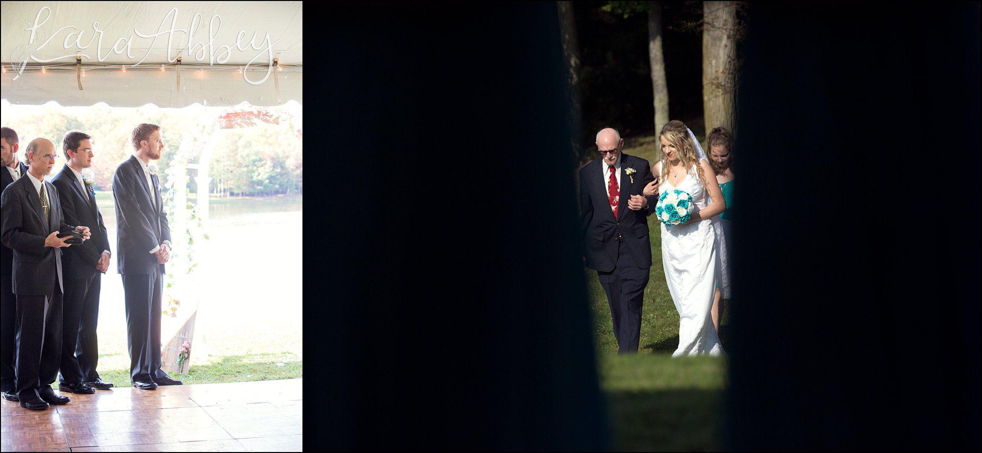 Teal Fall Backyard DIY Wedding Ceremony by Photographer in Irwin, PA