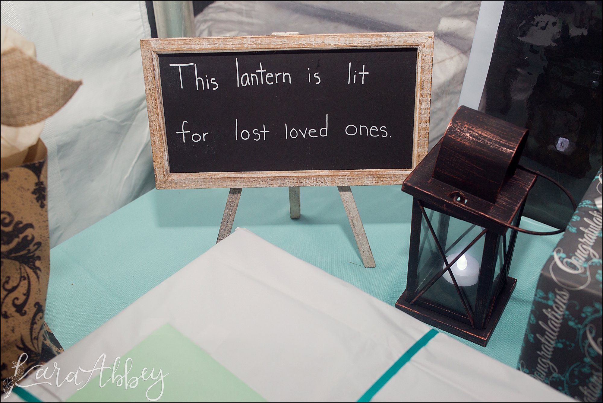 Teal Fall Backyard DIY Wedding - Reception Decor - by Photographer in Irwin, PA