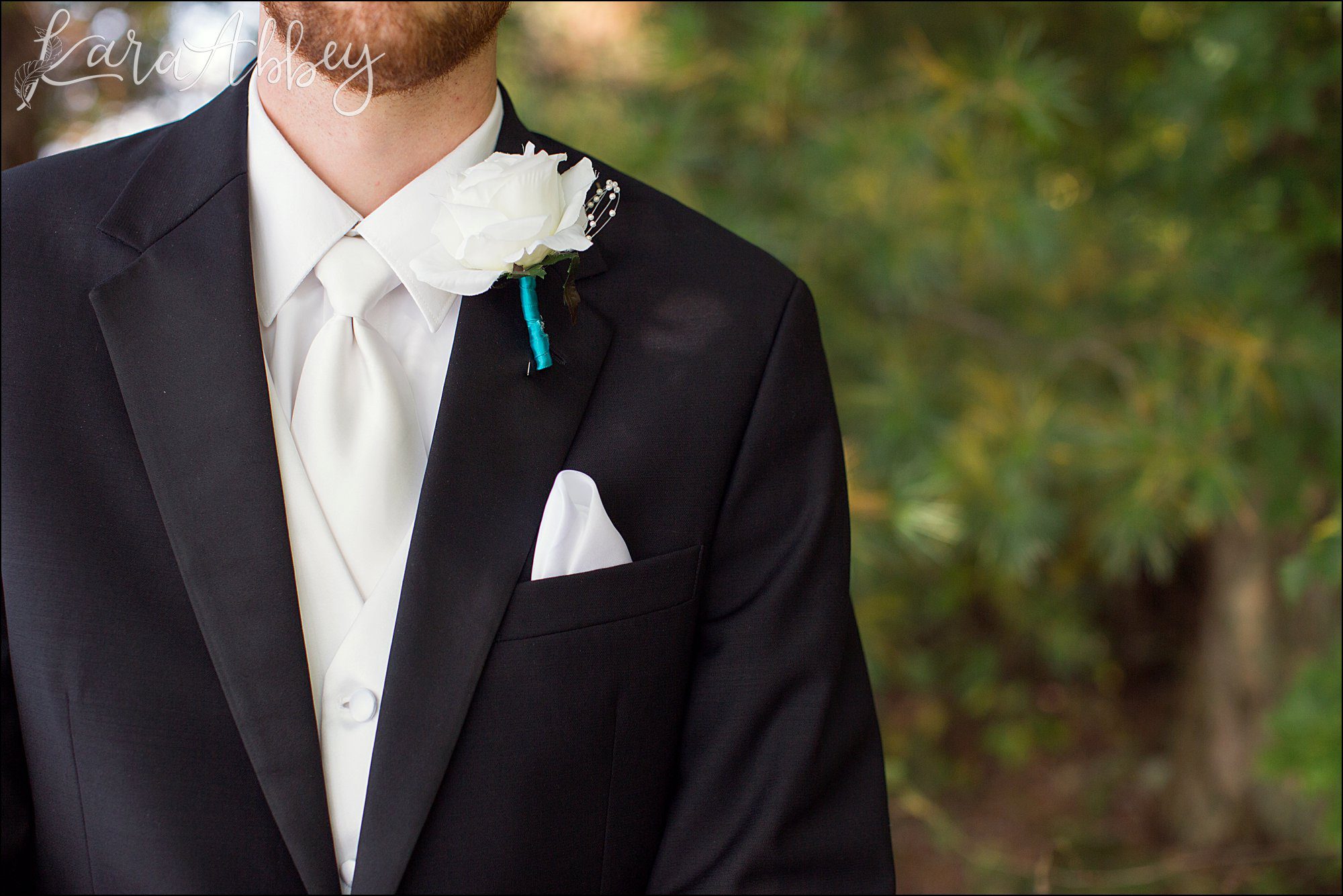 Teal Fall Backyard DIY Wedding - Groom Portrait - by Photographer in Irwin, PA